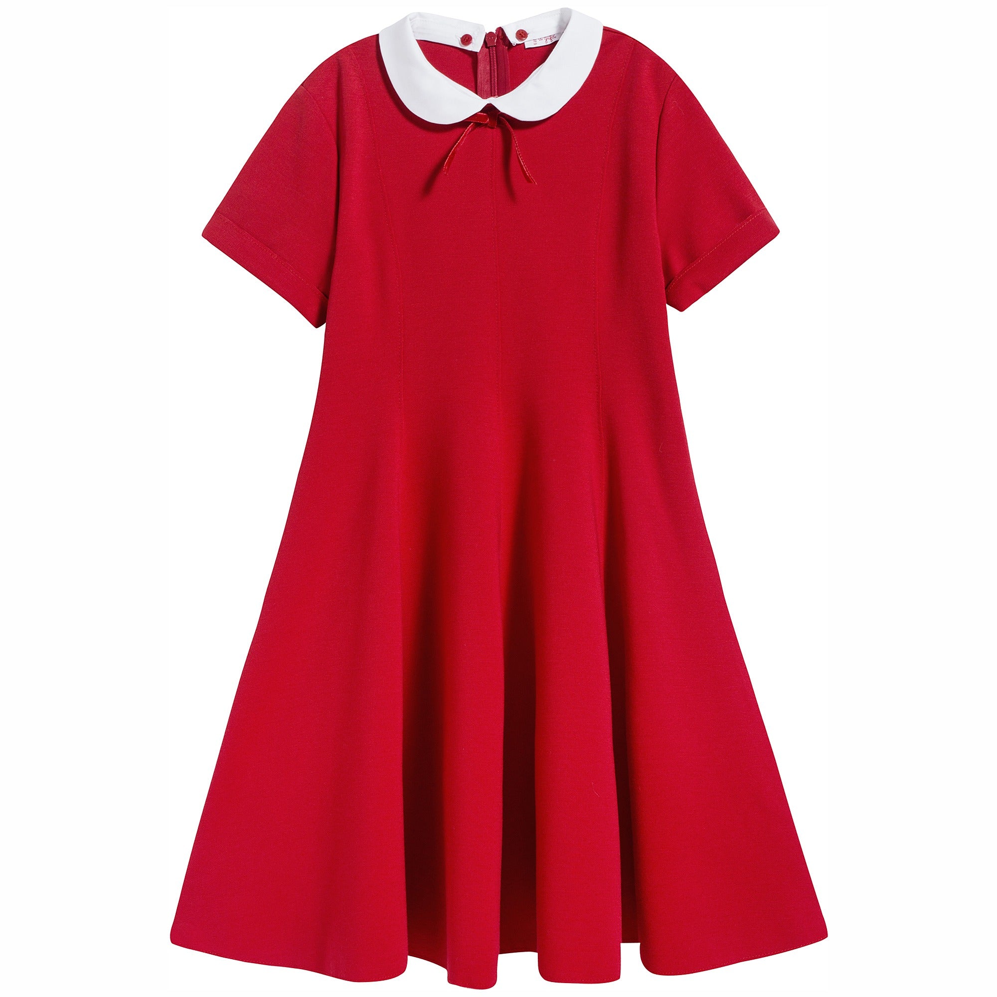 Girls Red Collar Detachable Dress