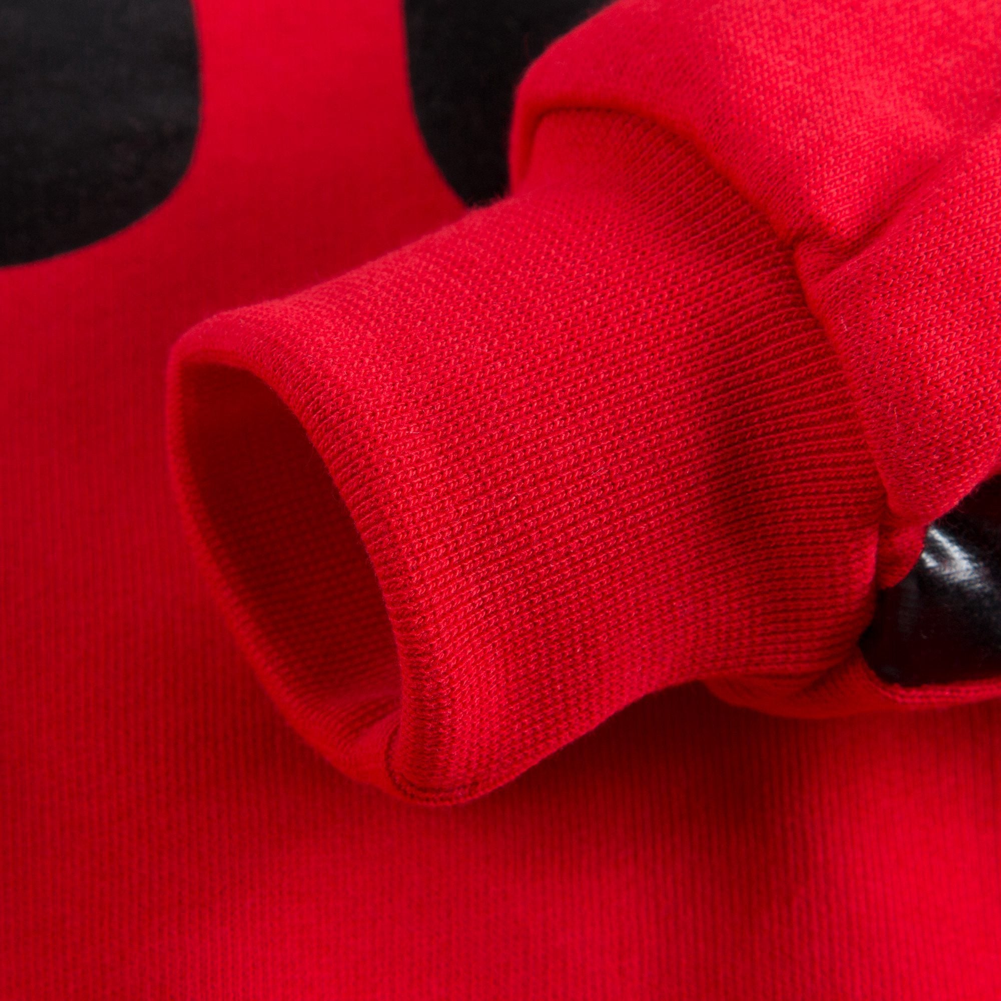 Girls Red Cotton Sweatshirt With Black Logo