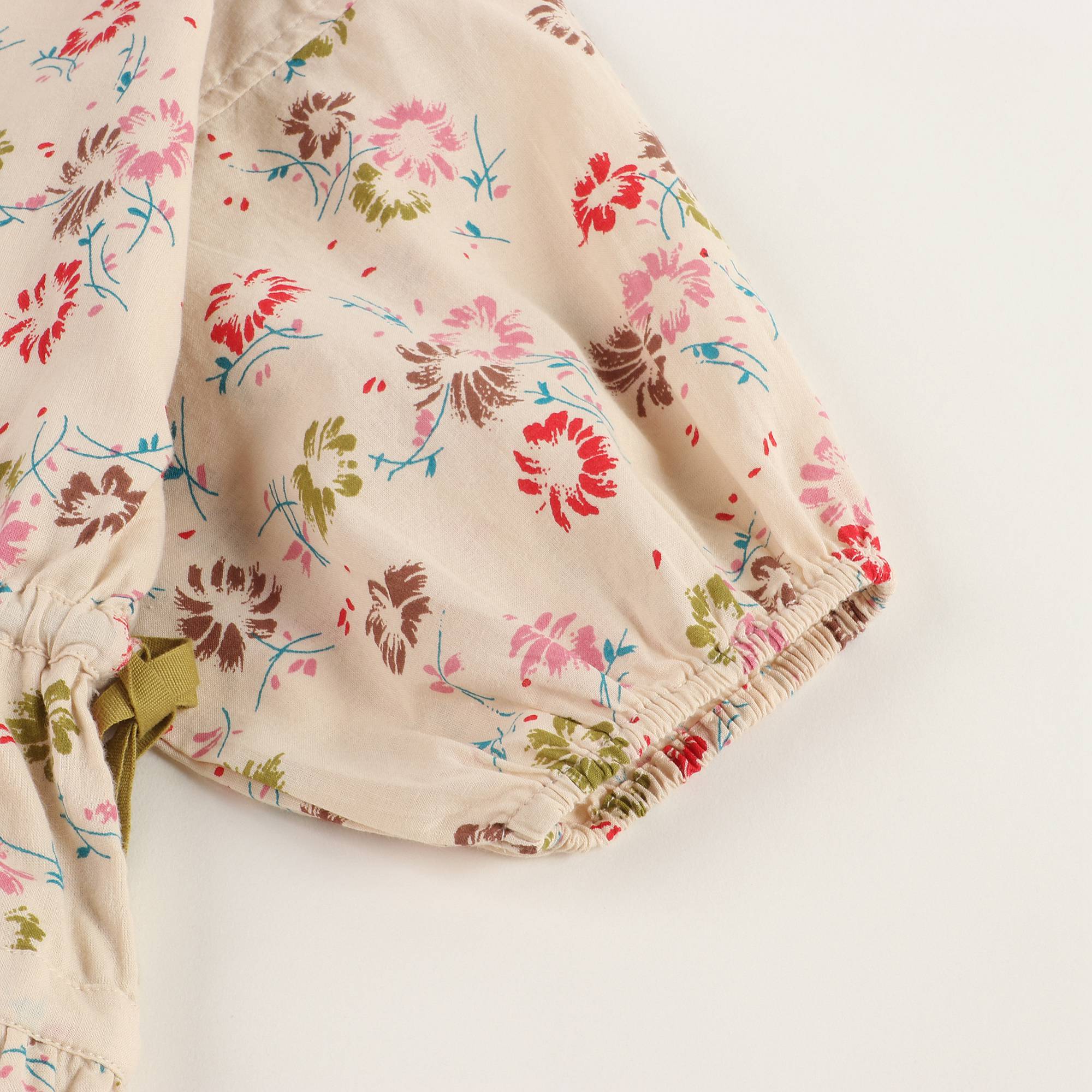 Girls Painted Flower Print Cotton Gress