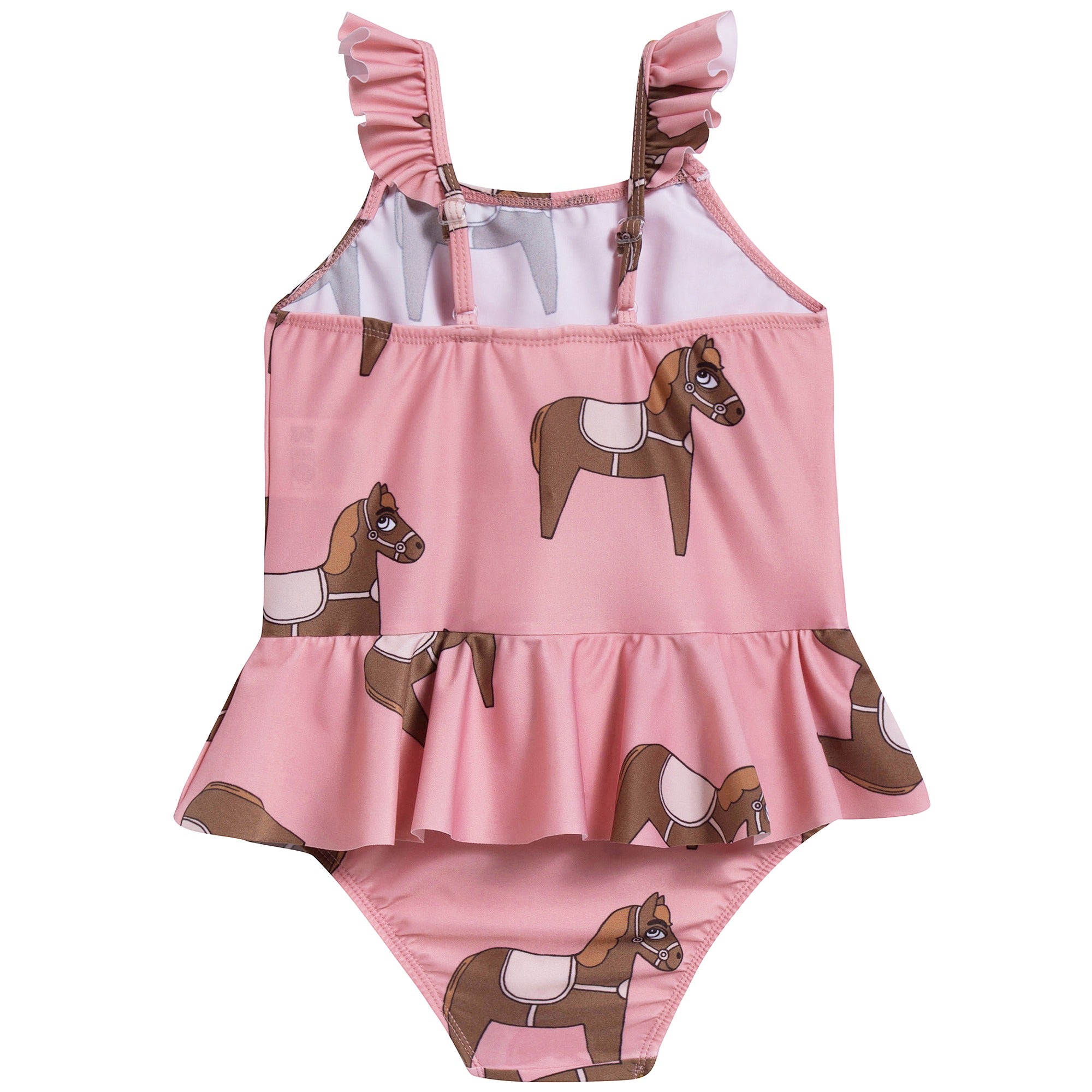 Girls Pink Horse Skirt Swimsuit