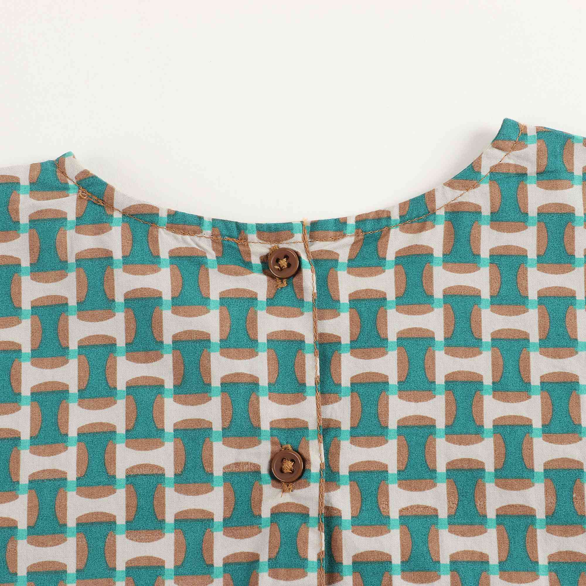 Girls Emerald Print Cotton Dress