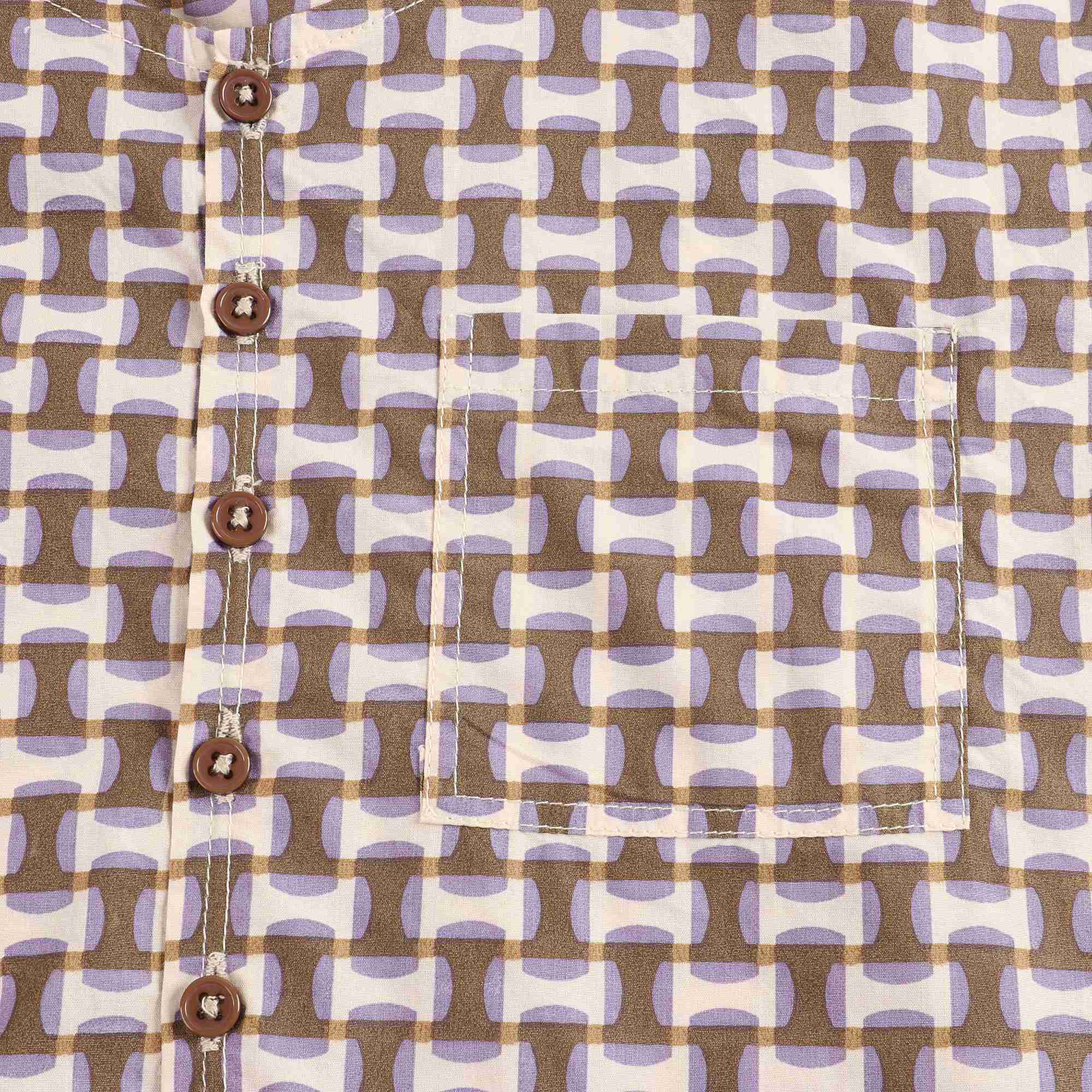 Girls Lilac Geo Print Cotton Top