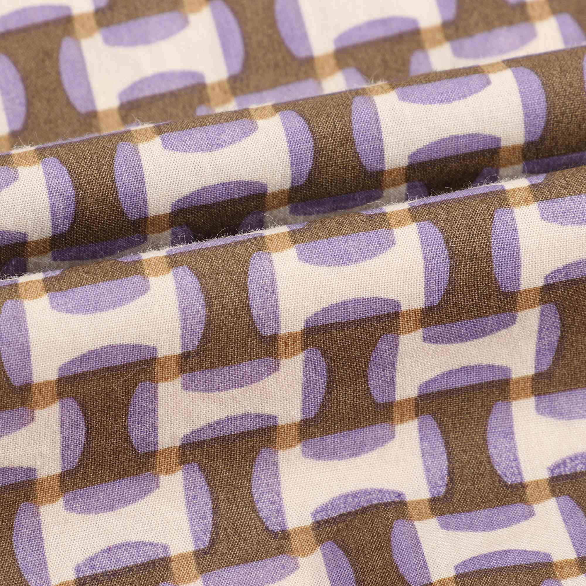 Girls Lilac Geo Print Cotton Top