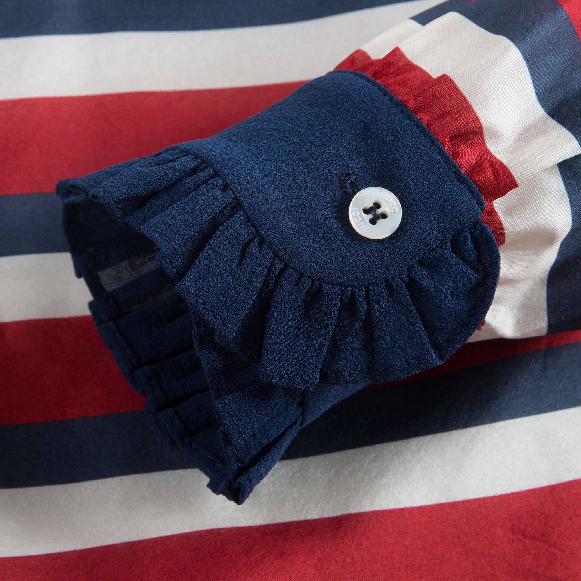Girls Red & Blue Silk Dress