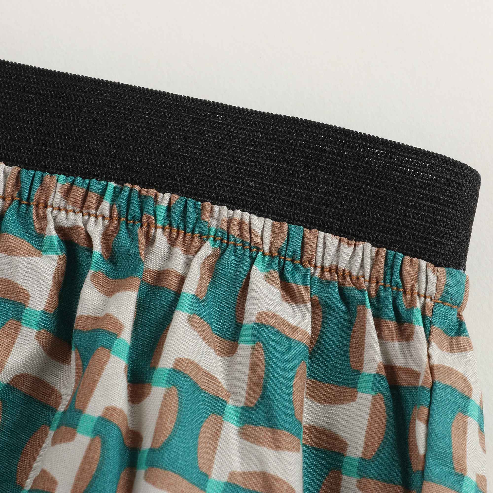 Baby Emerald Geo Print Cotton Shorts