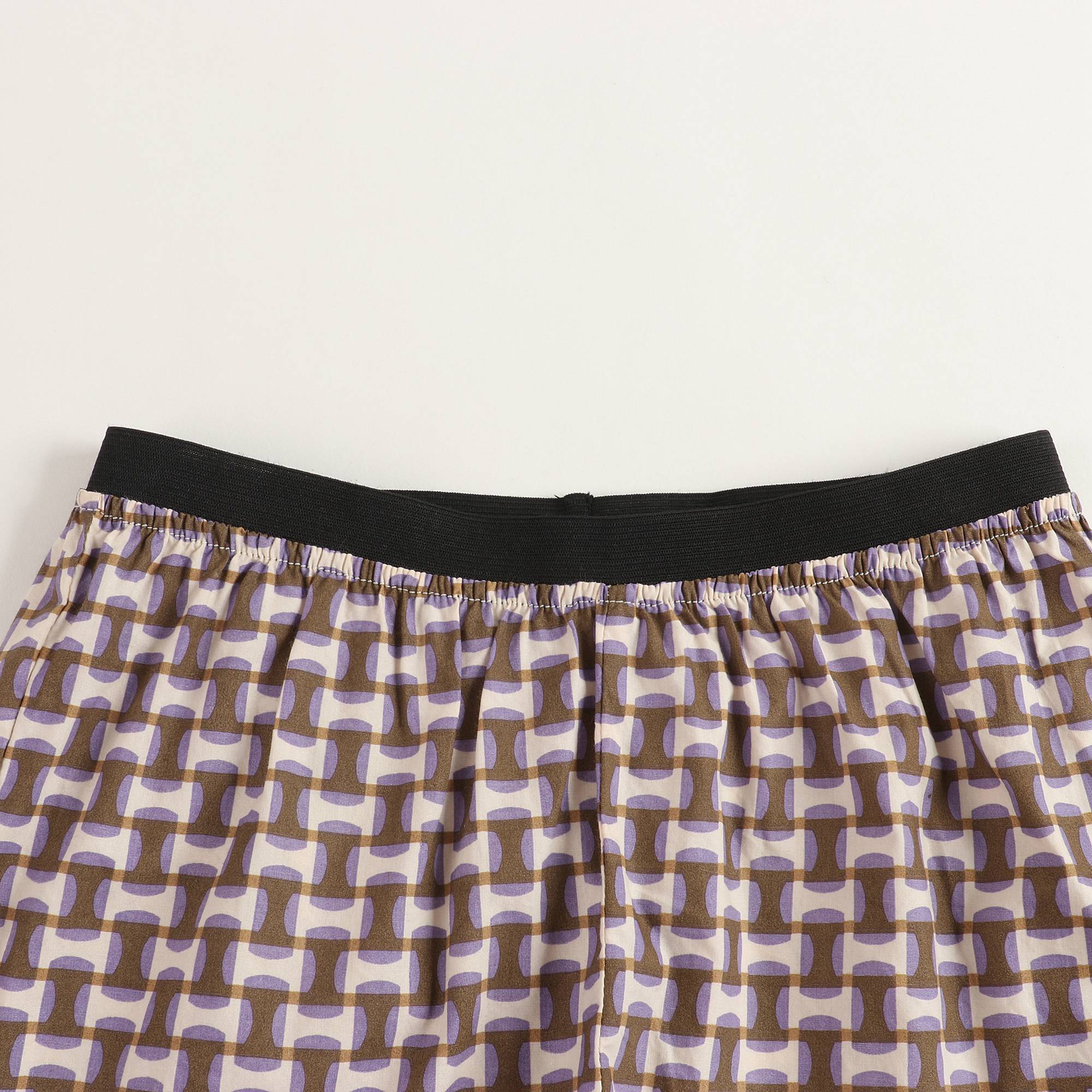 Baby Lilac Geo Print Cotton Shorts