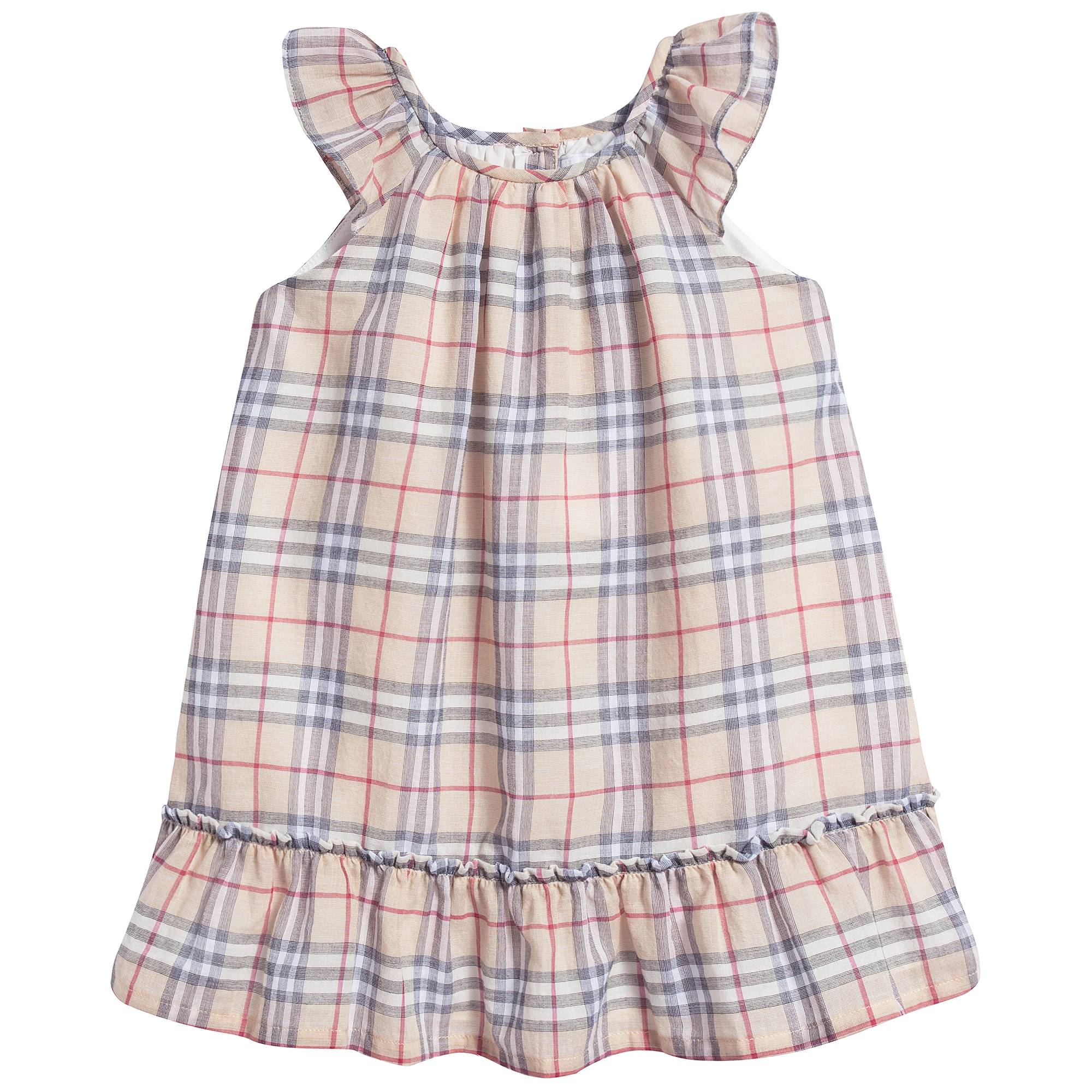 Baby Girls Pale Stone Cotton Dress