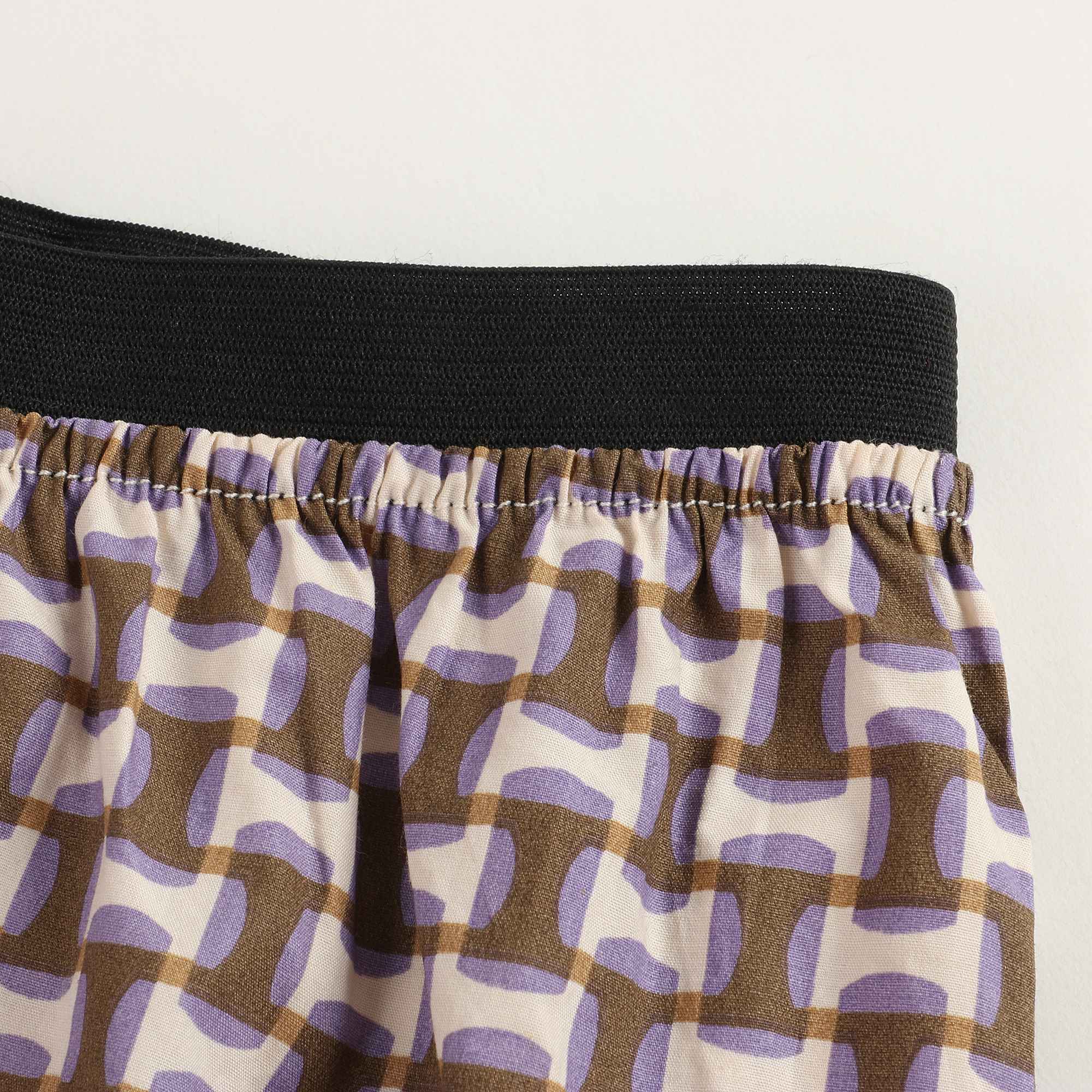 Baby Lilac Geo Print Cotton Shorts