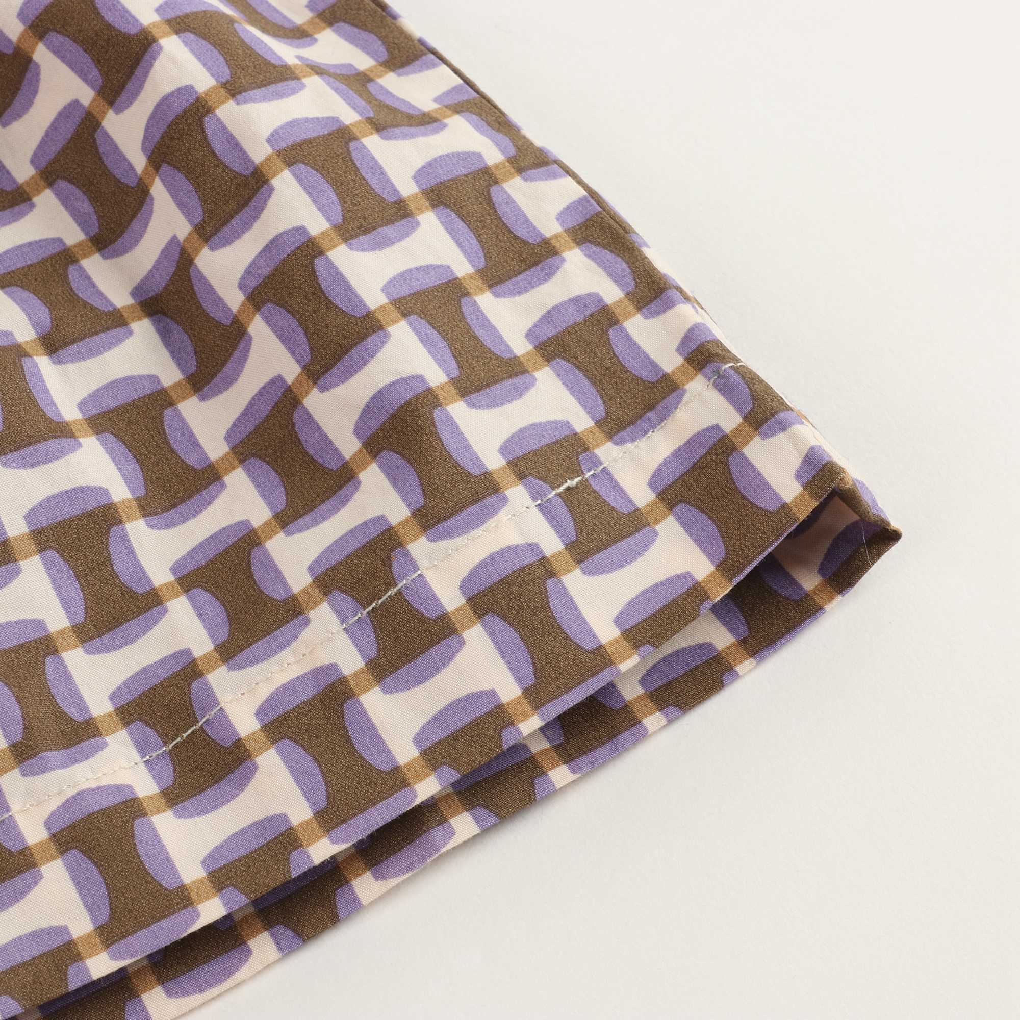 Baby Lilac Geo Print Cotton Shorts
