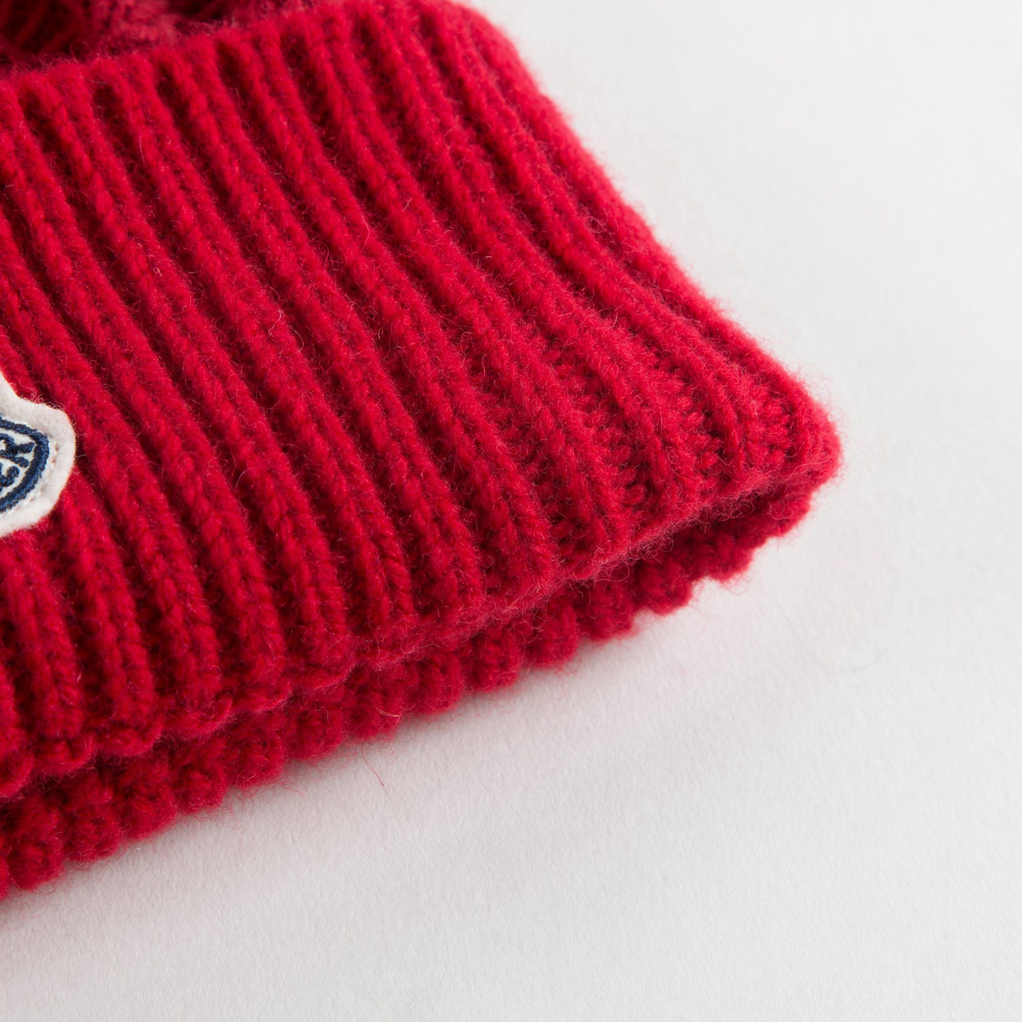 Girls Red Knitted Hat With Lace