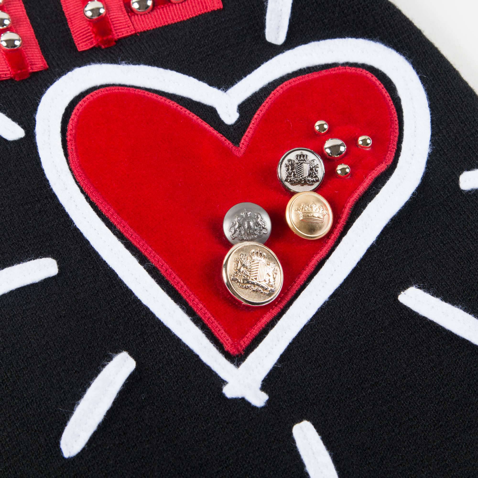 Girls  Black  "Love"  Cotton  Dress