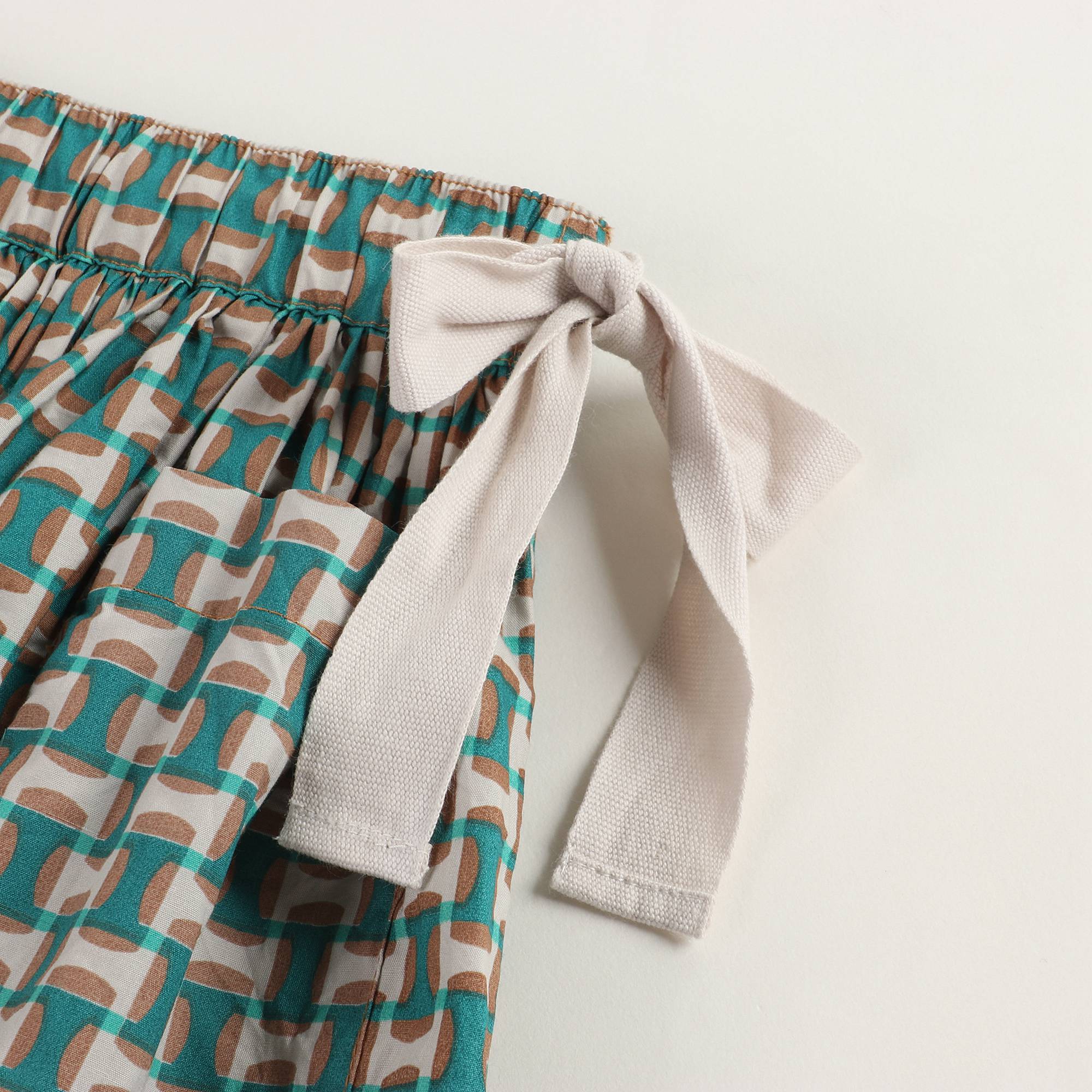 Girls Emrald Green Cotton Skirt