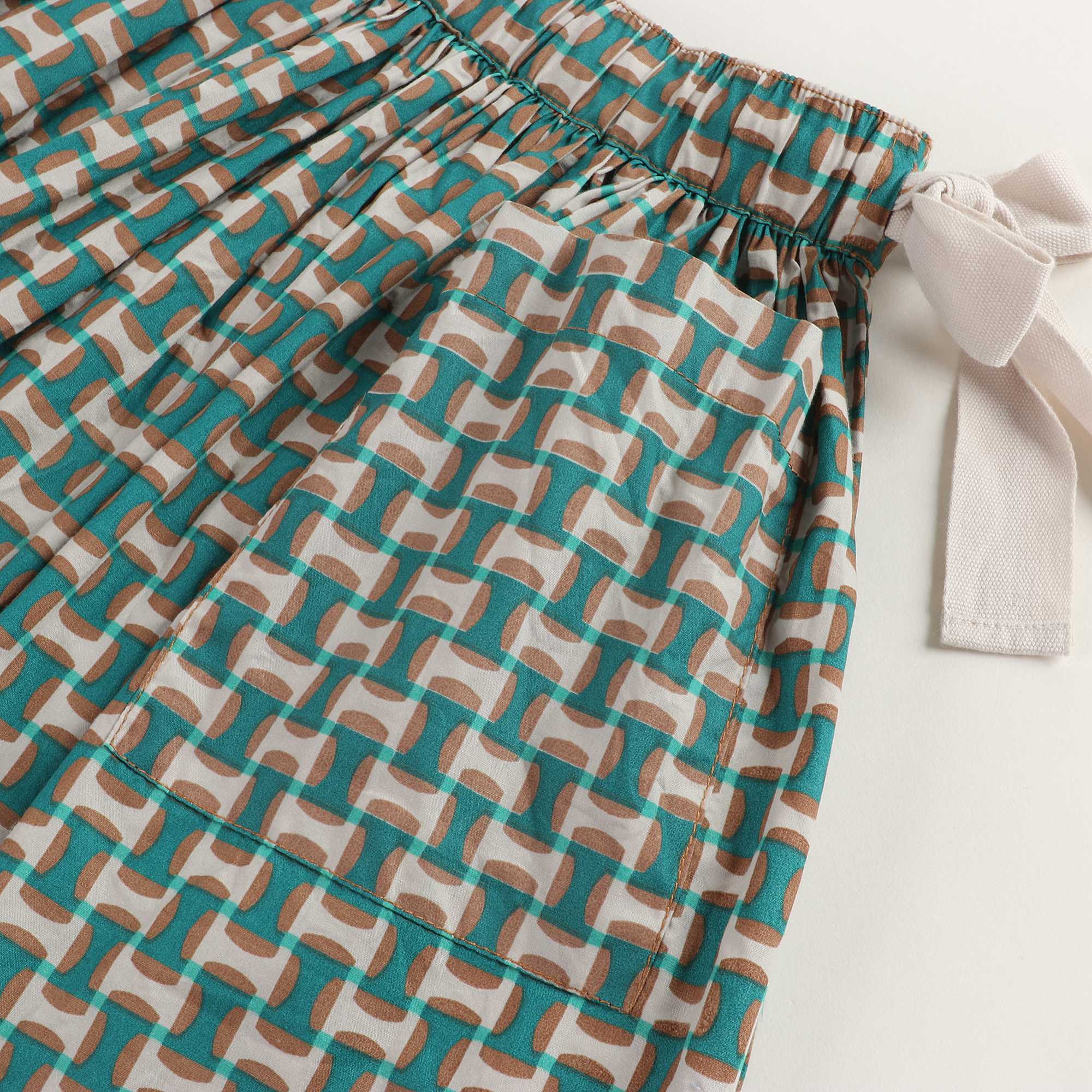 Girls Emrald Green Cotton Skirt
