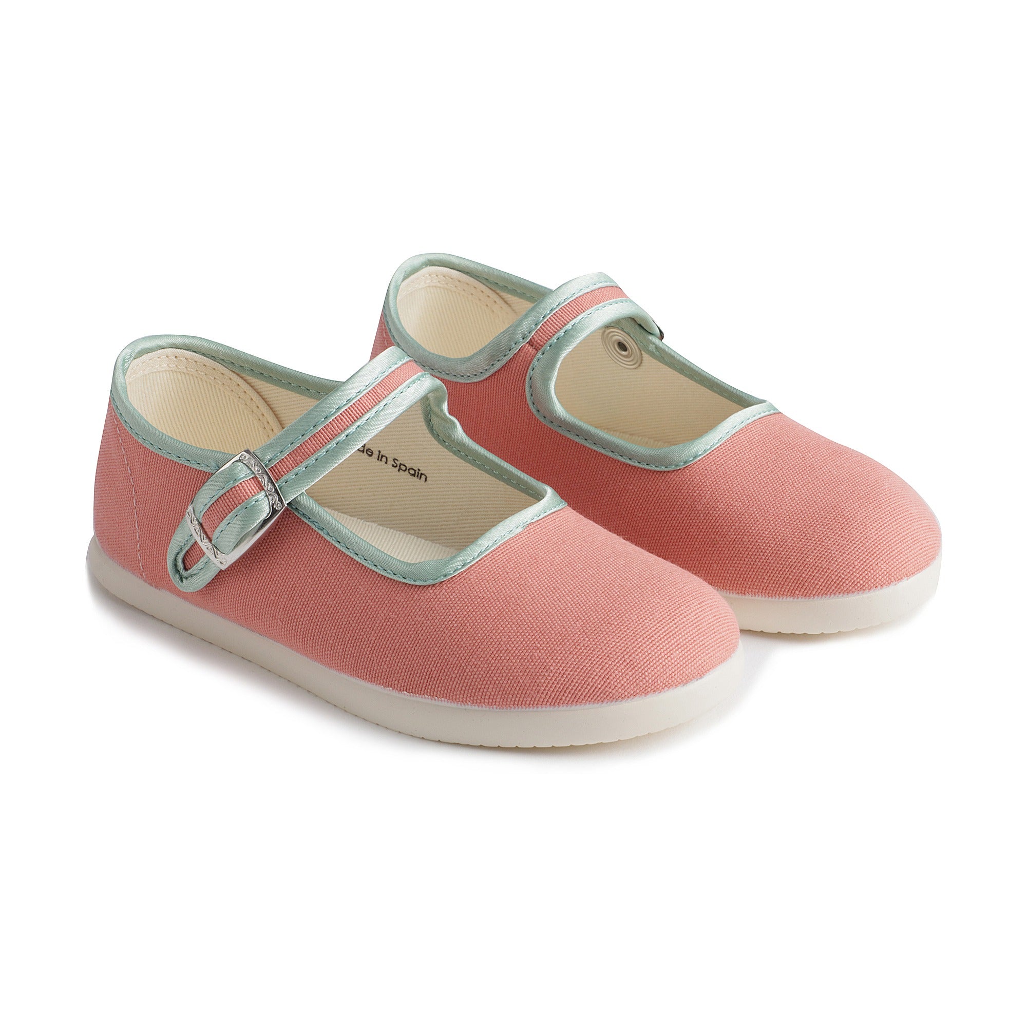 Girls Rose Buckled Cotton Shoes