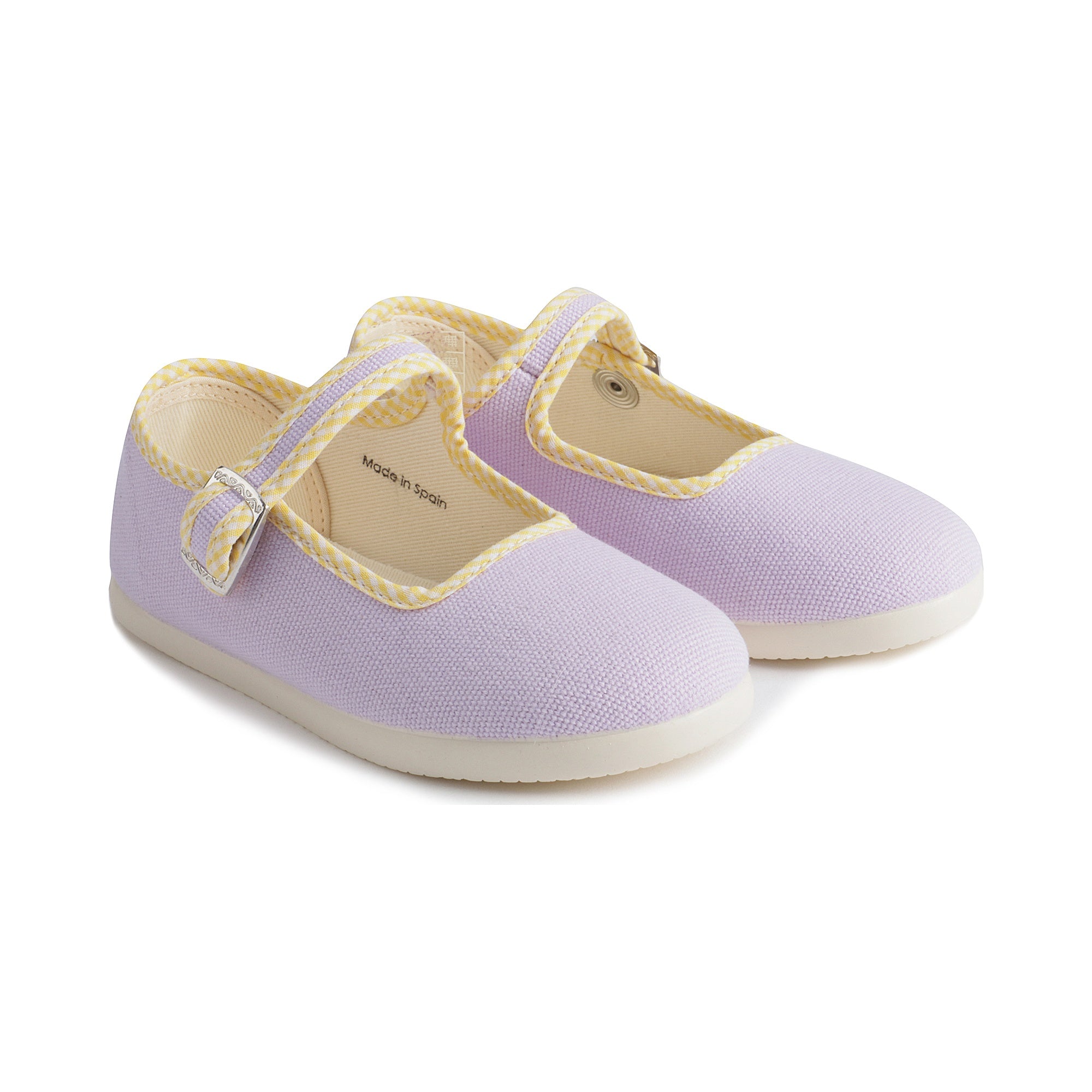 Girls Purple Buckled Cotton Shoes