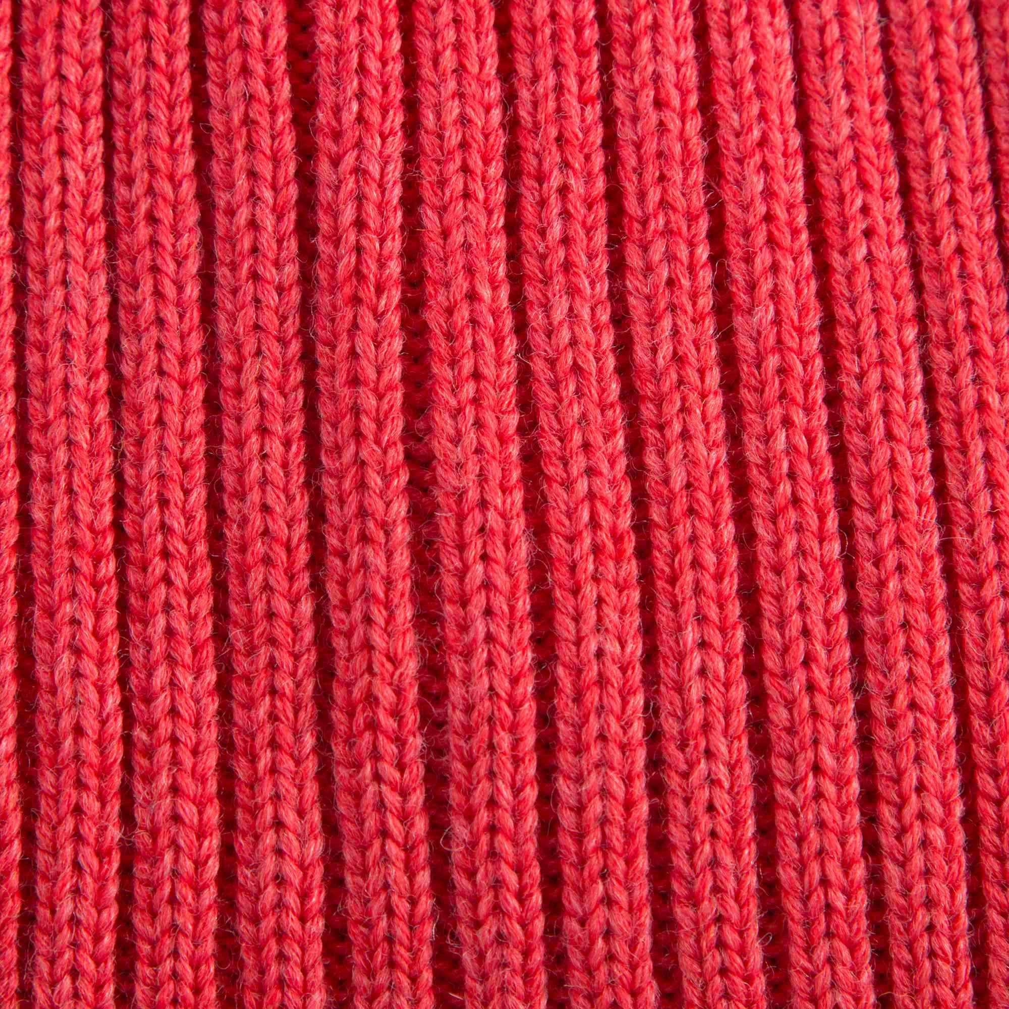 Girls Pink Knitted Hat With Fur Pom-Pom Trim