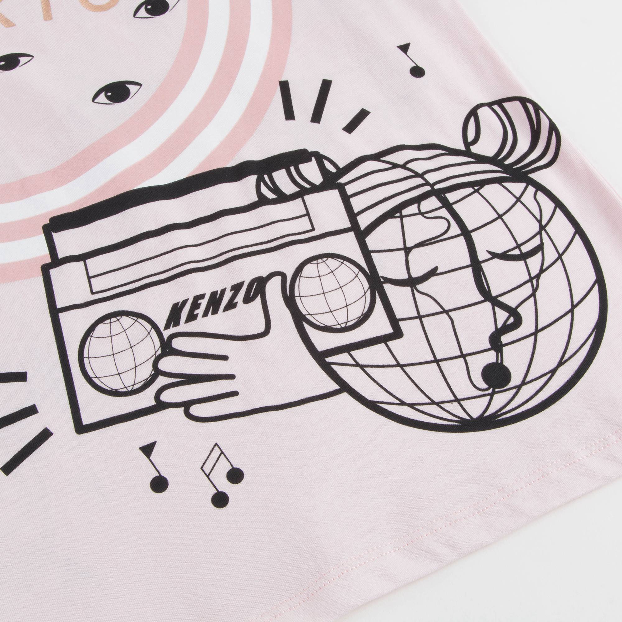 Girls Light Pink Logo Cotton T-shirt