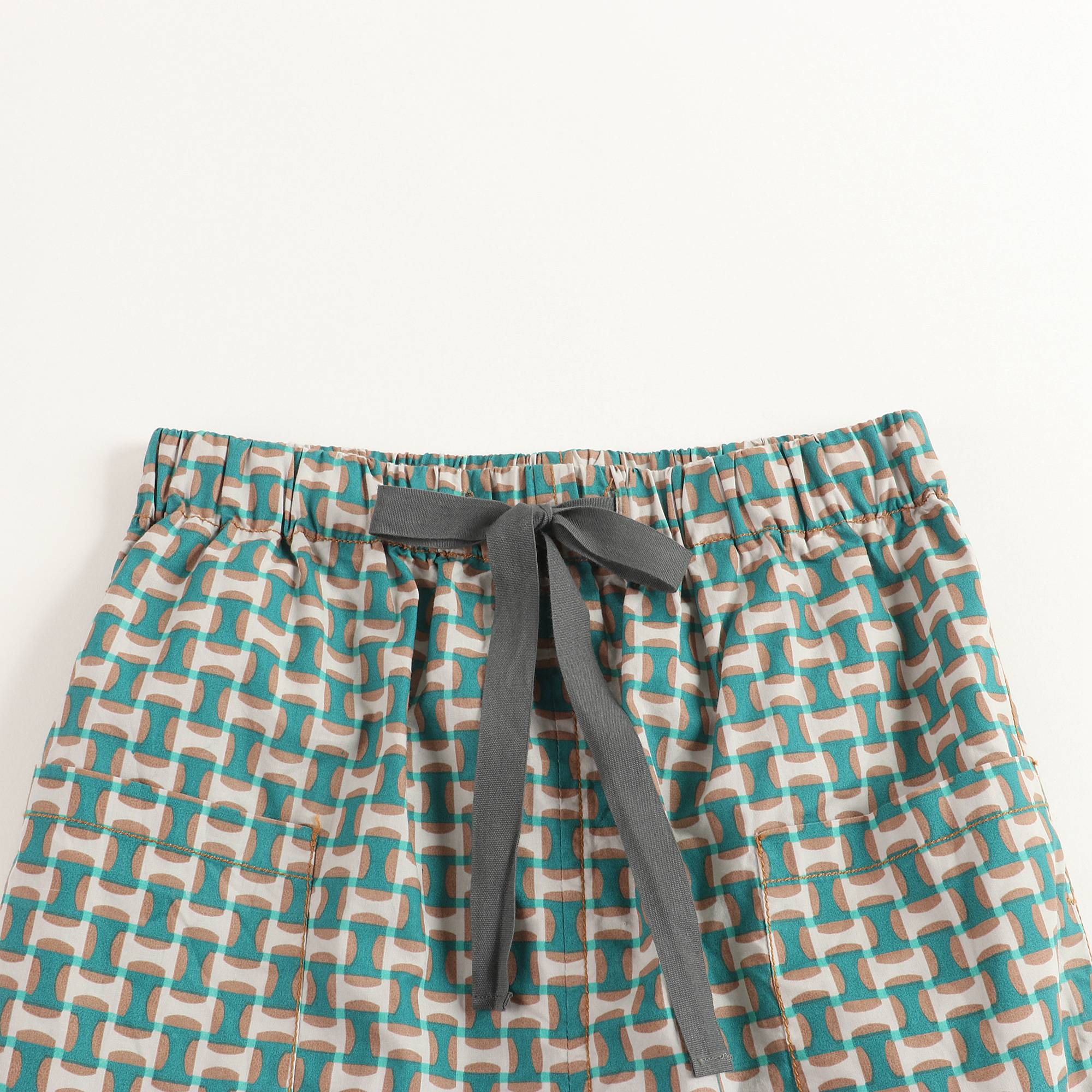 Girls Emerald Prlnt Cotton Trousers