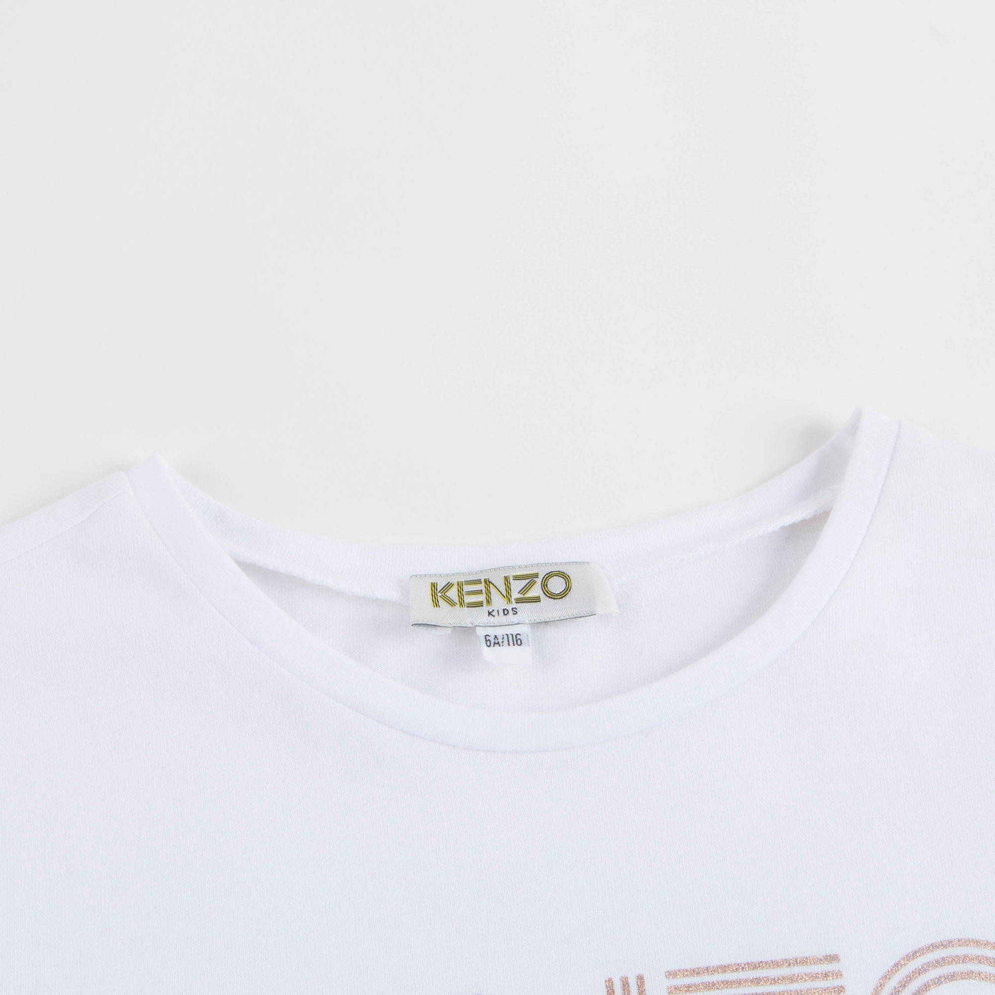 Girls White Logo Cotton T-shirt