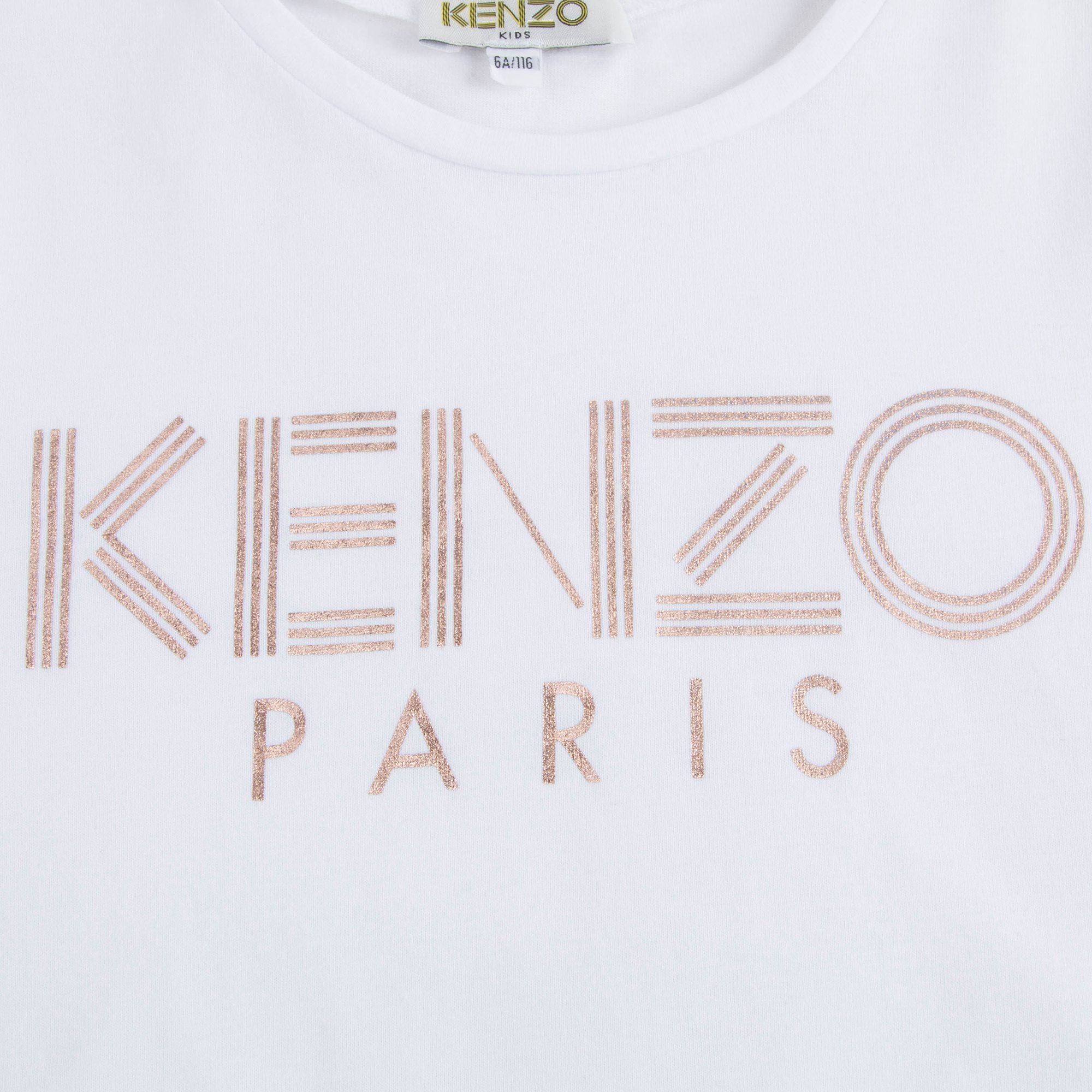 Girls White Logo Cotton T-shirt