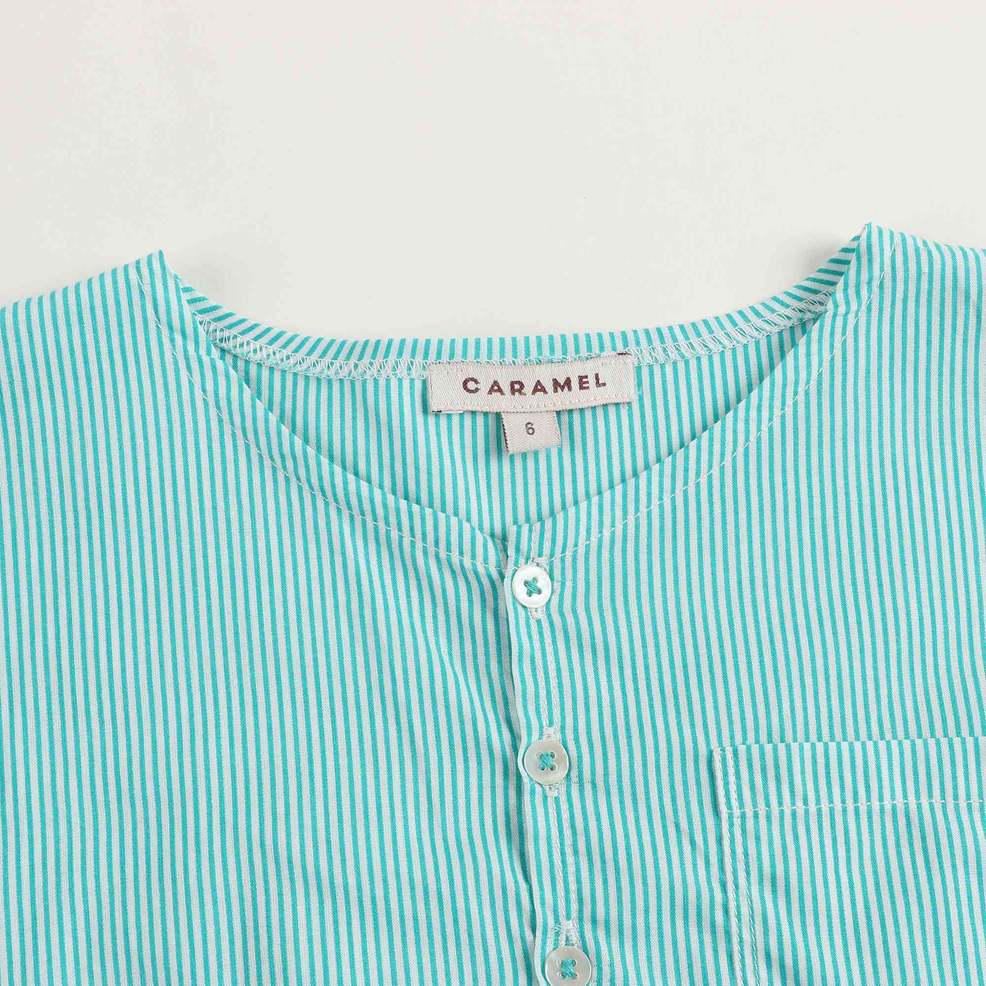 Boys Mint Stripes Cotton Shirt