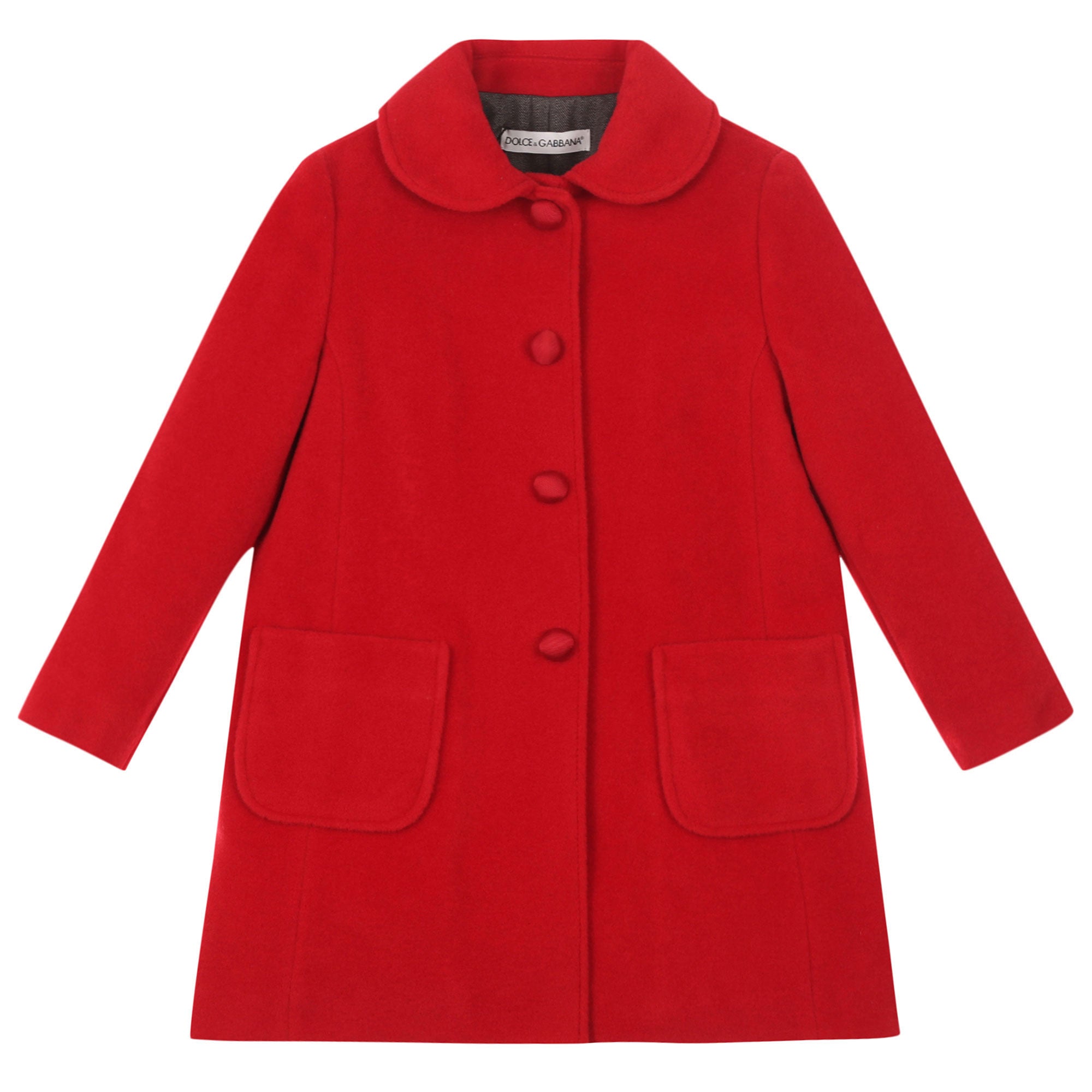Girls Red Patch Pocket Trims Wool Coat - CÉMAROSE | Children's Fashion Store - 1