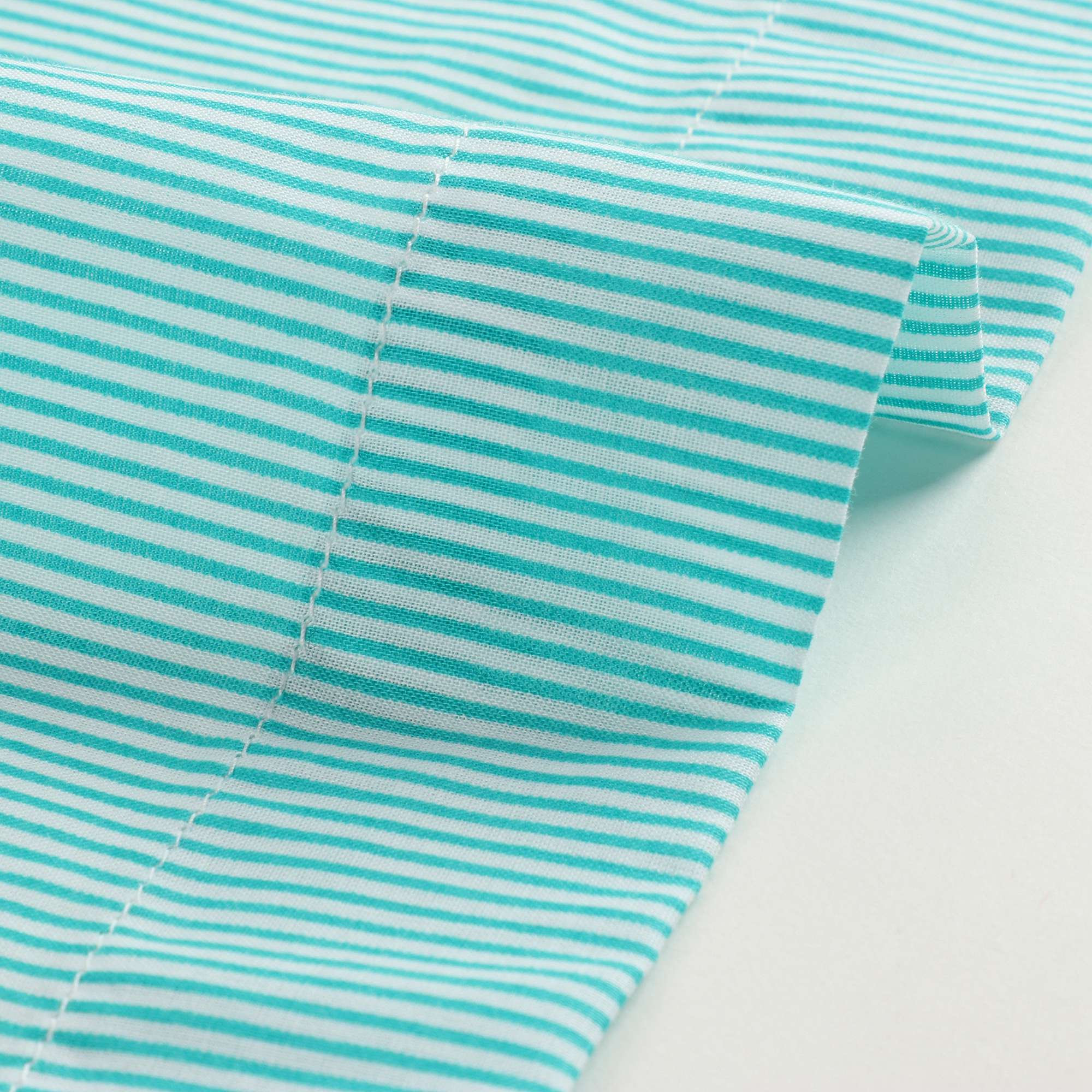 Girls Mint Stripe Cotton Shirt