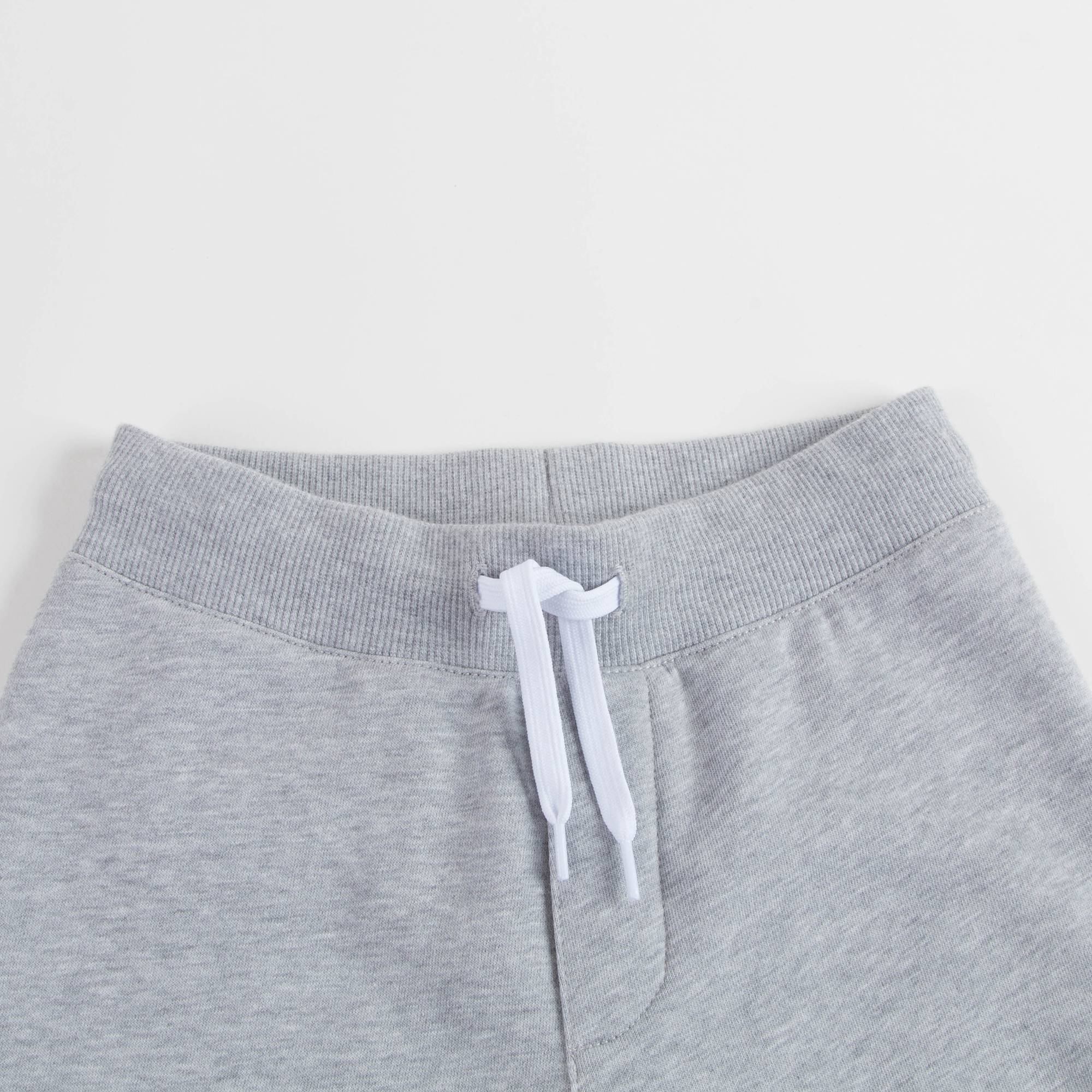 Girls Marl Grey Logo Cotton Trousers