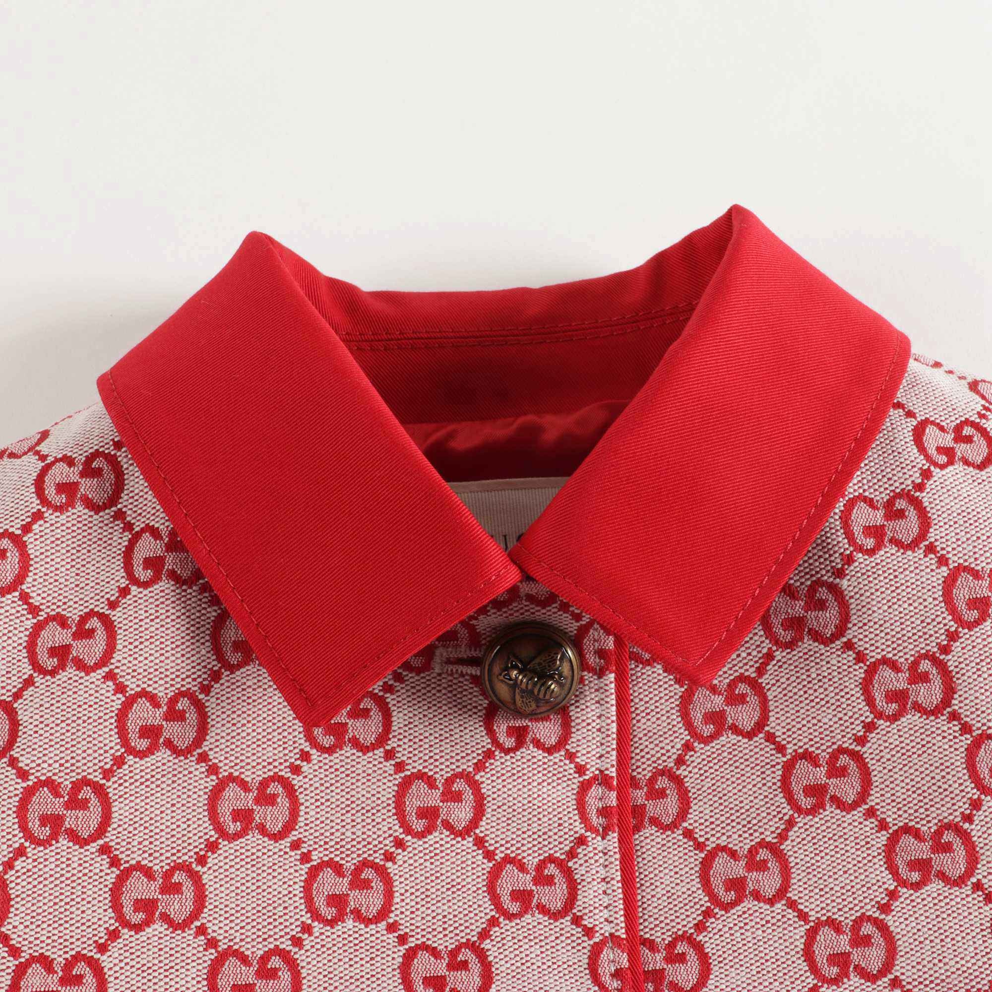 Girls Red GG Logo Coat