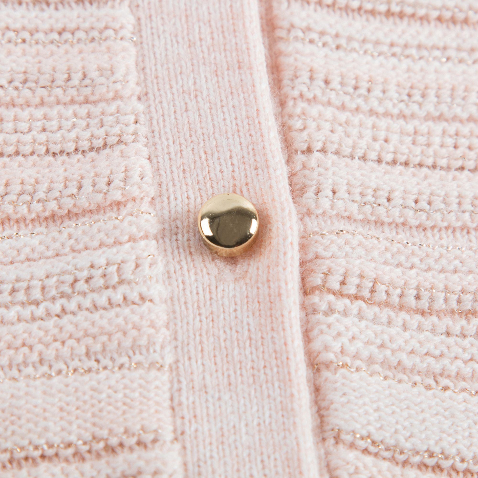 Girls Pink Stripes Knitted Cardigan