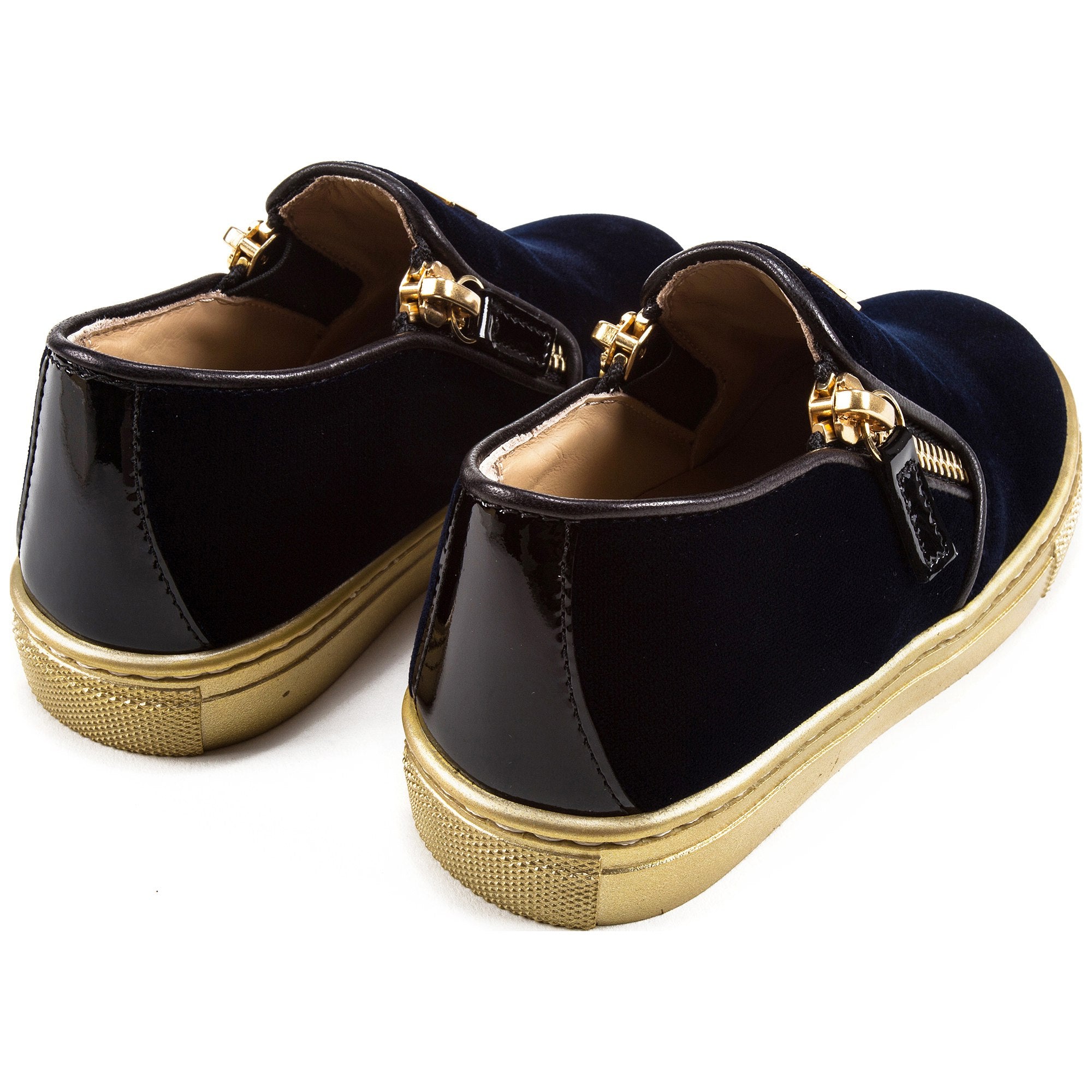 Baby Velvet Navy Velvet Logo Sneaker