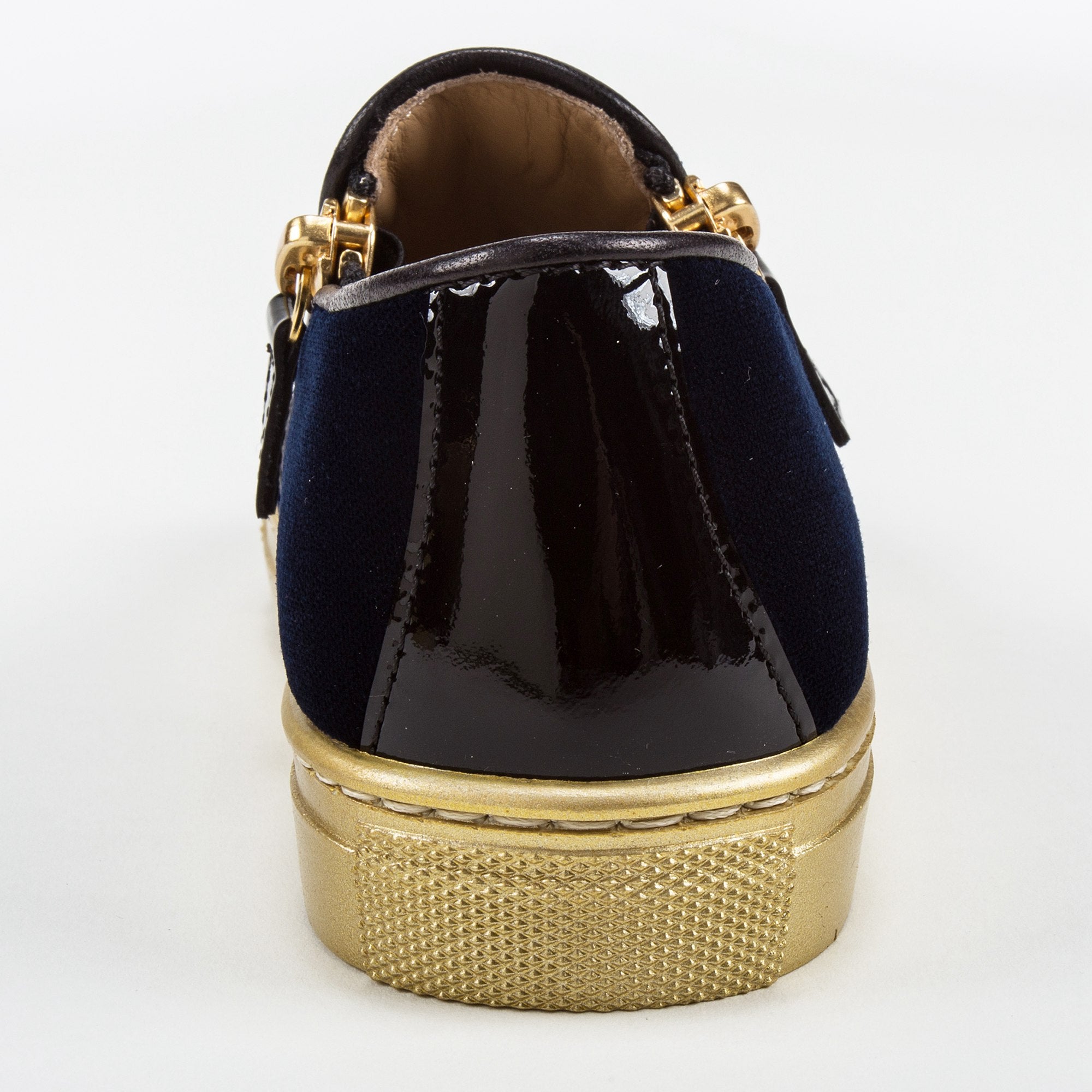 Baby Velvet Navy Velvet Logo Sneaker