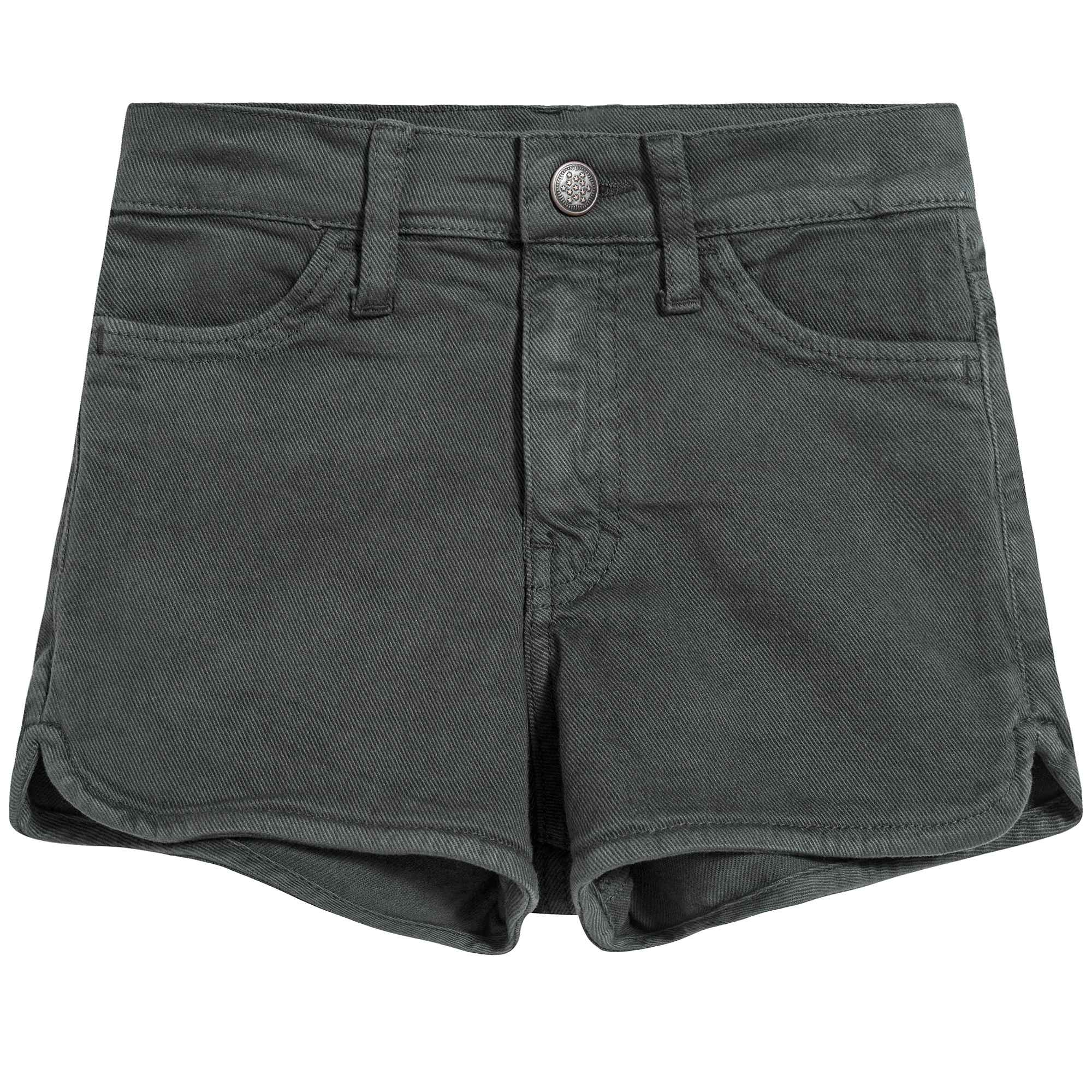 Girls Smoke Gray Cotton Shorts