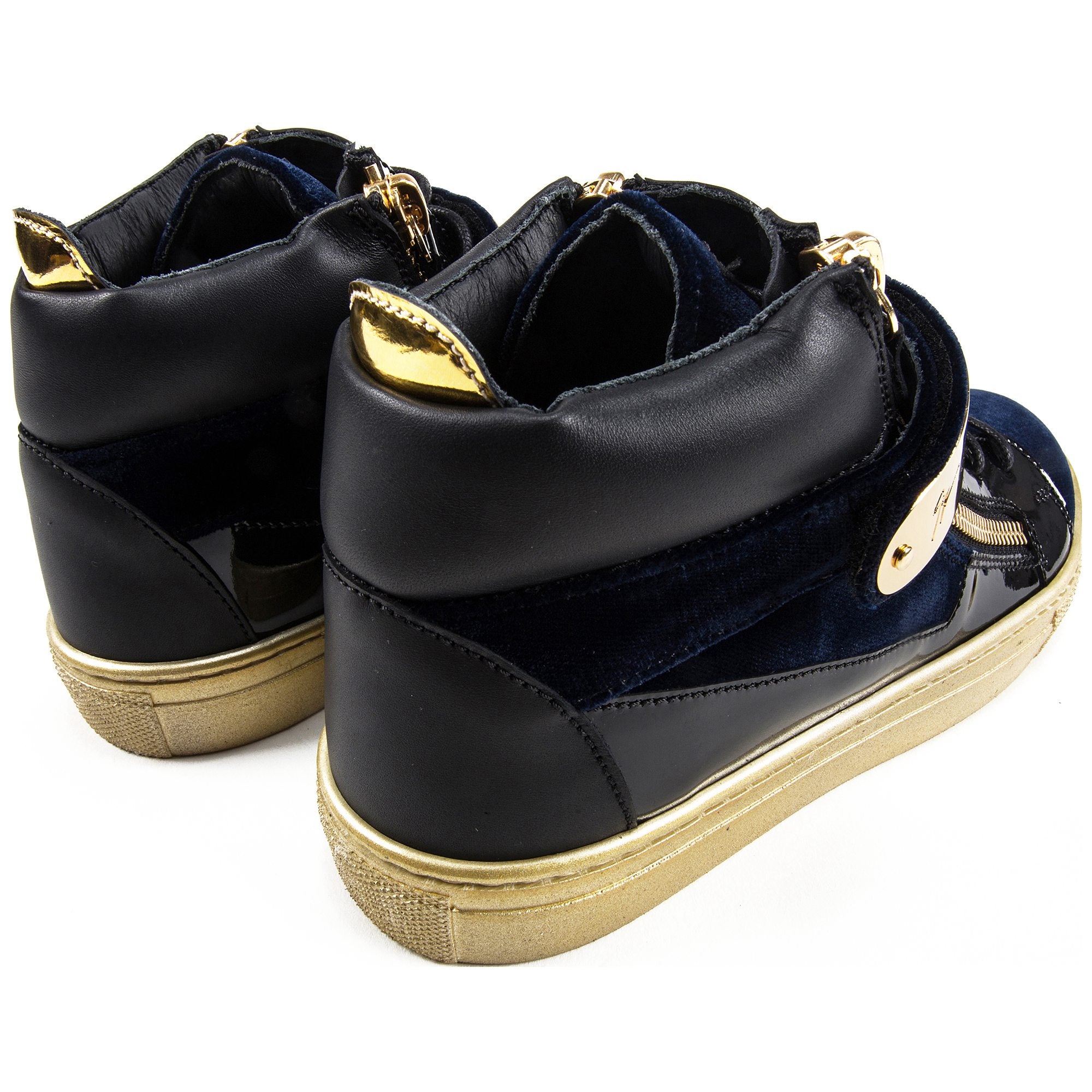 Girls & Boys Velvet Navy Velvet Sneaker