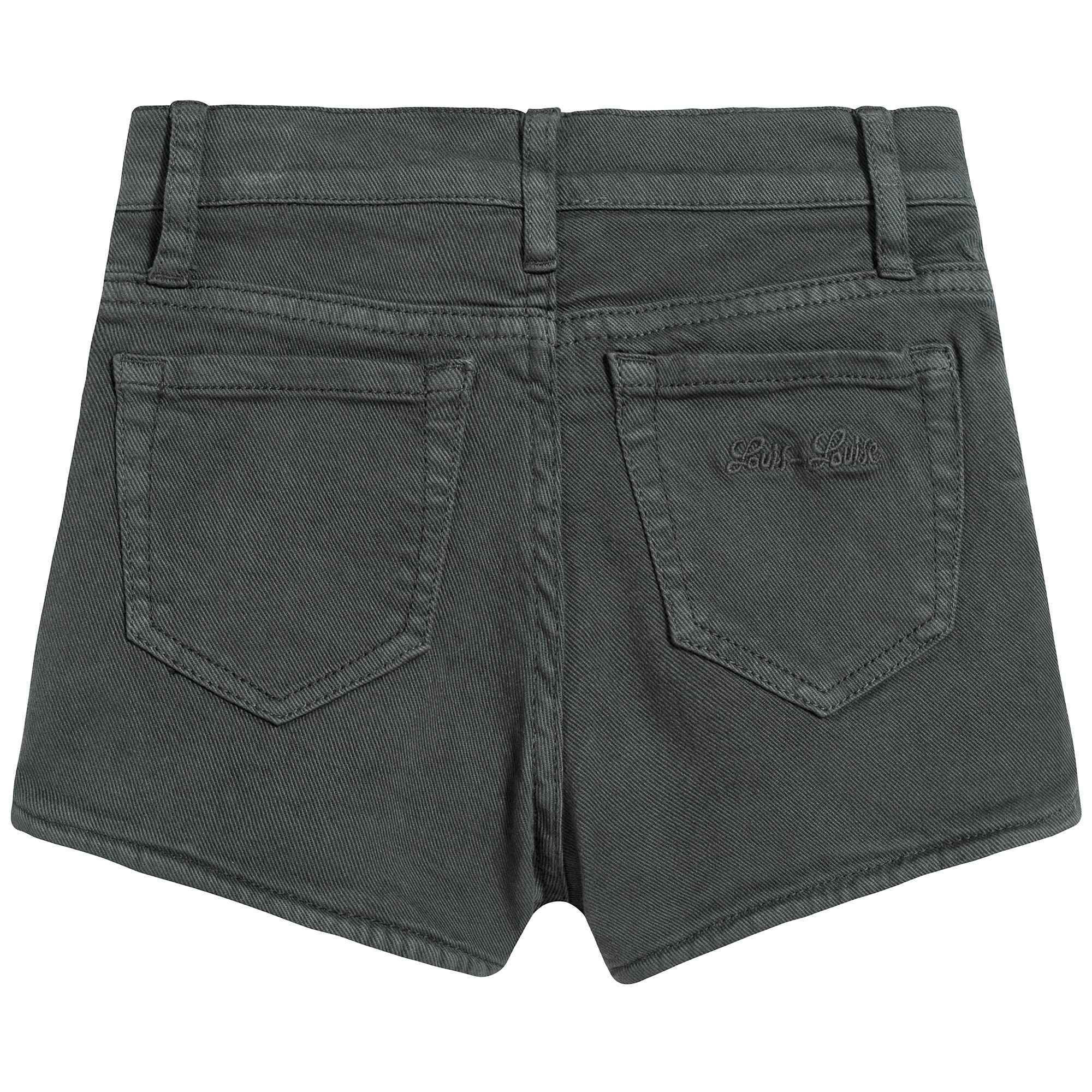 Girls Smoke Gray Cotton Shorts