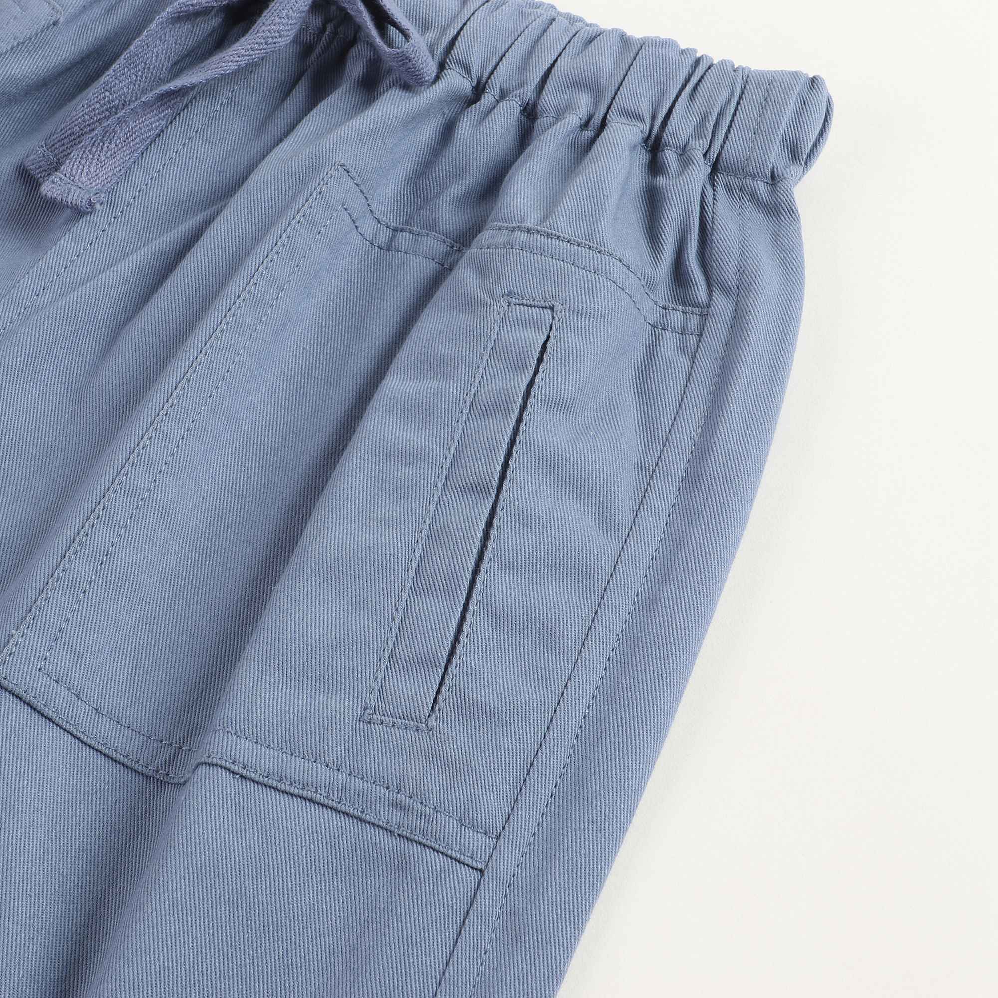 Girls Light Blue Cotton Trousers