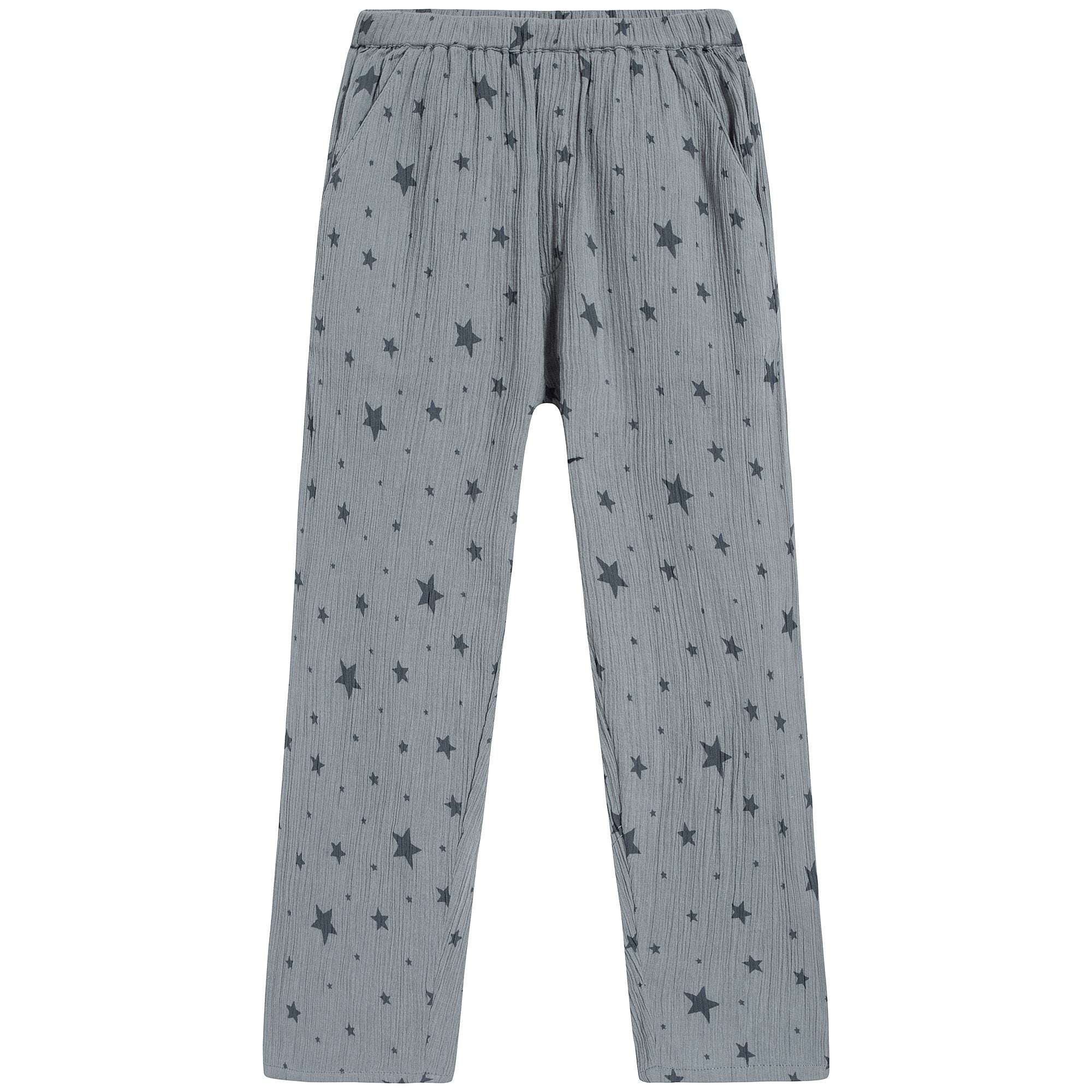 Girls Light Blue Star Cotton Trousers