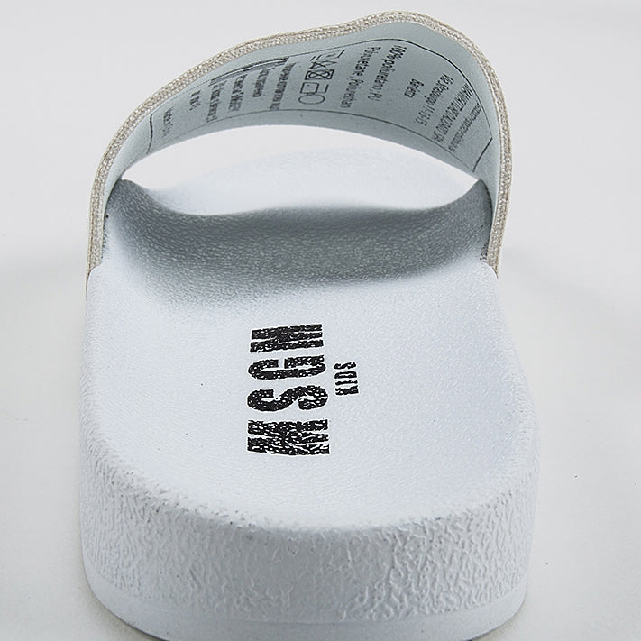 Girls & Boys White Logo Slipper