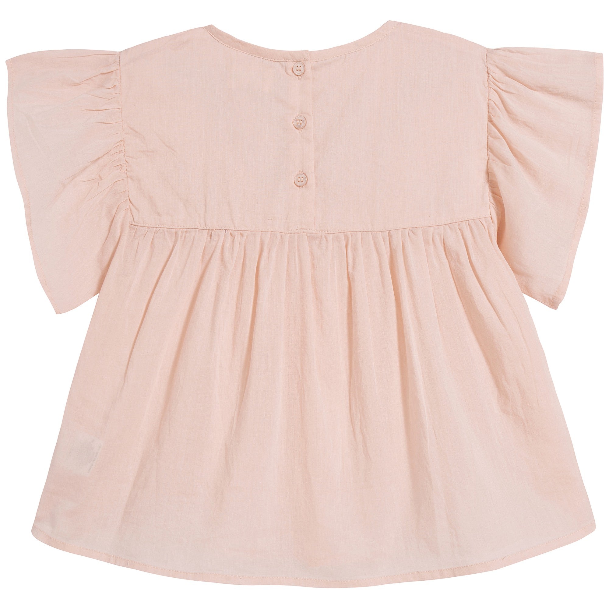 Girls Pink Embroidered Cotton Top