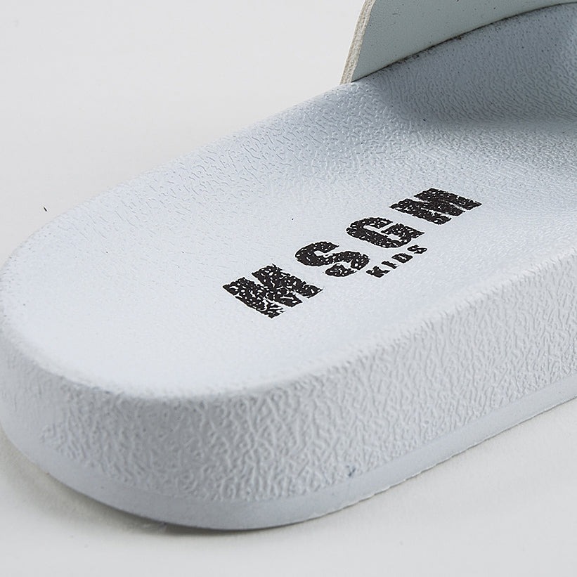 Girls & Boys White Logo Slipper