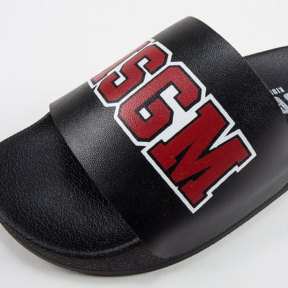 Girls & Boys Black Logo Slipper