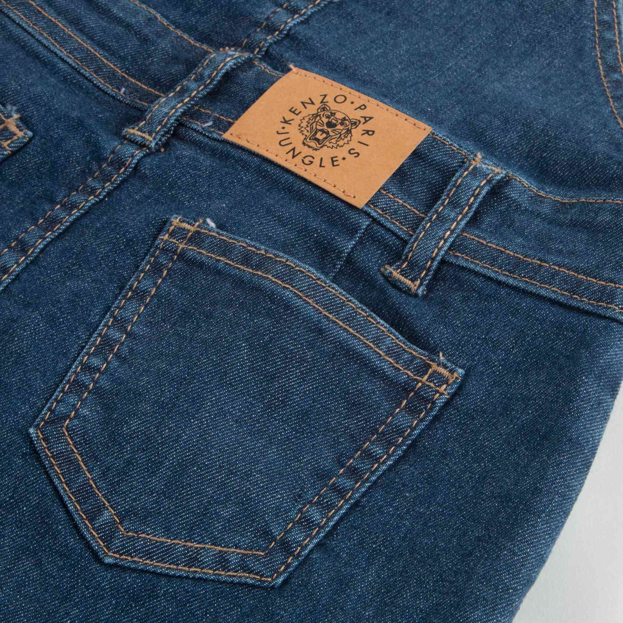 Girls Denim Blue Cotton Strap Dress