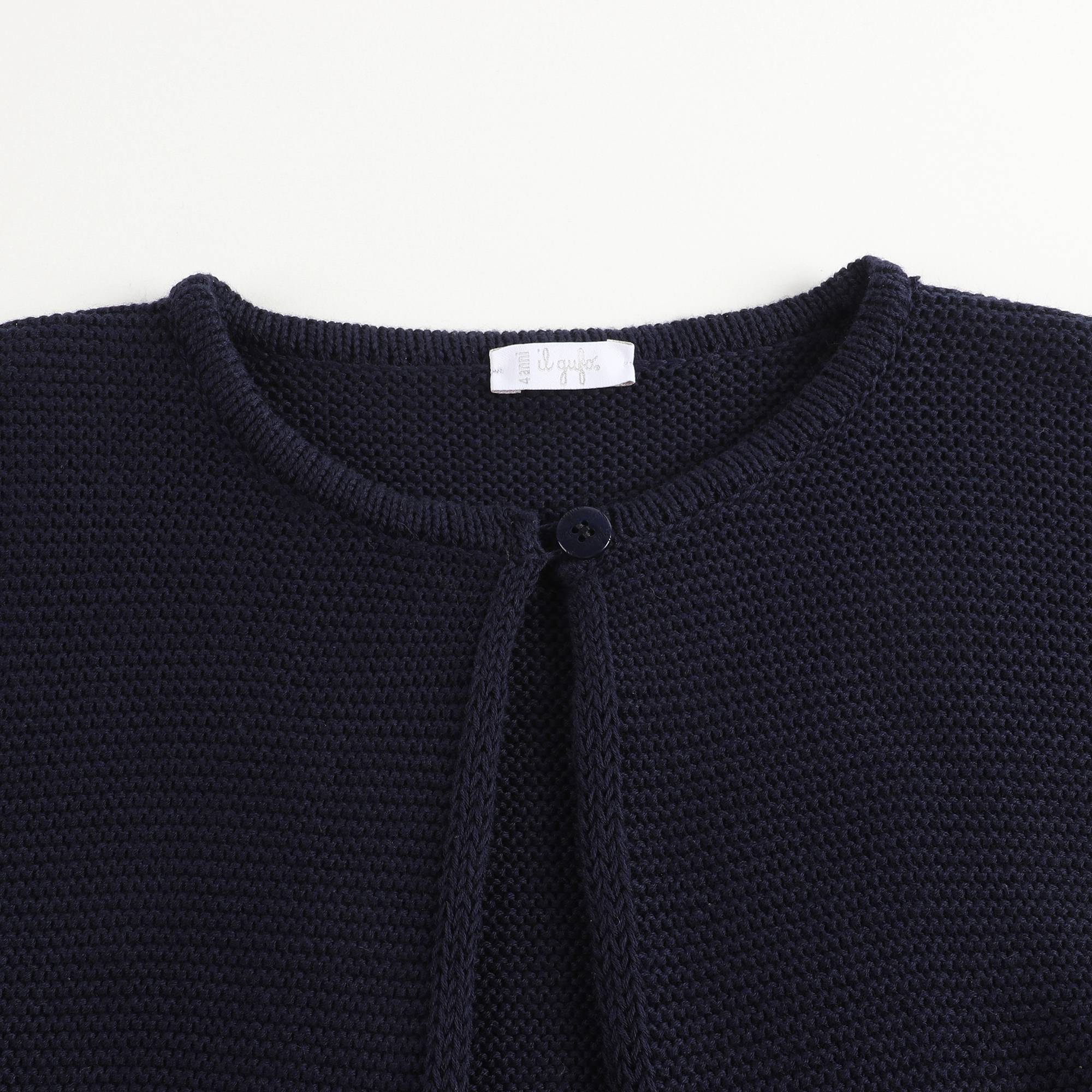 Girls Dark Blue Cotton Cardigan
