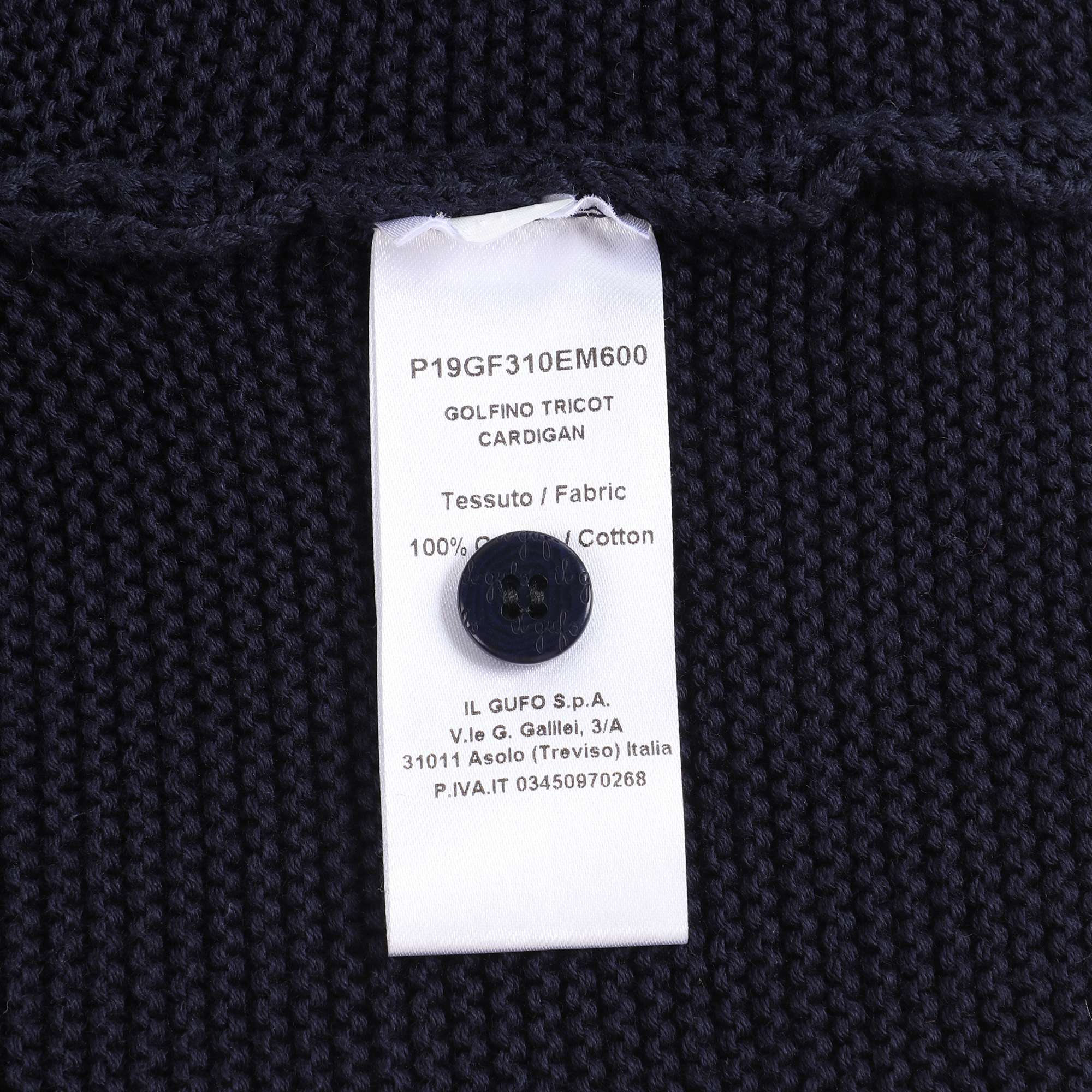 Girls Dark Blue Cotton Cardigan