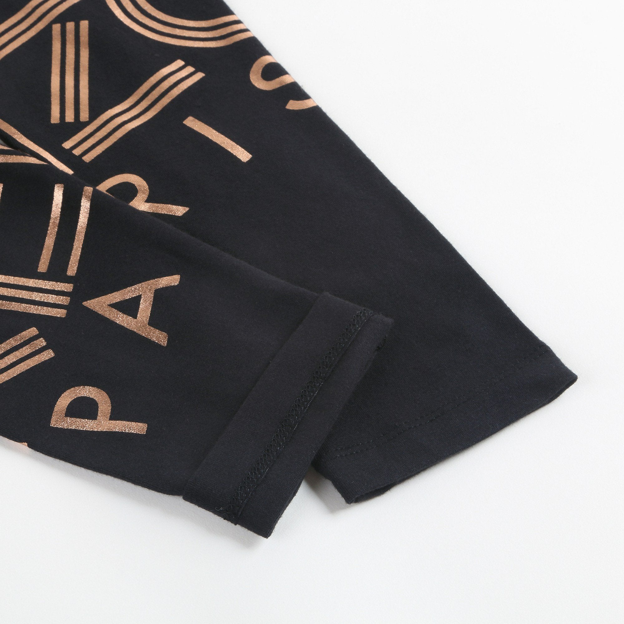 Girls Black Logo Cotton Legginge