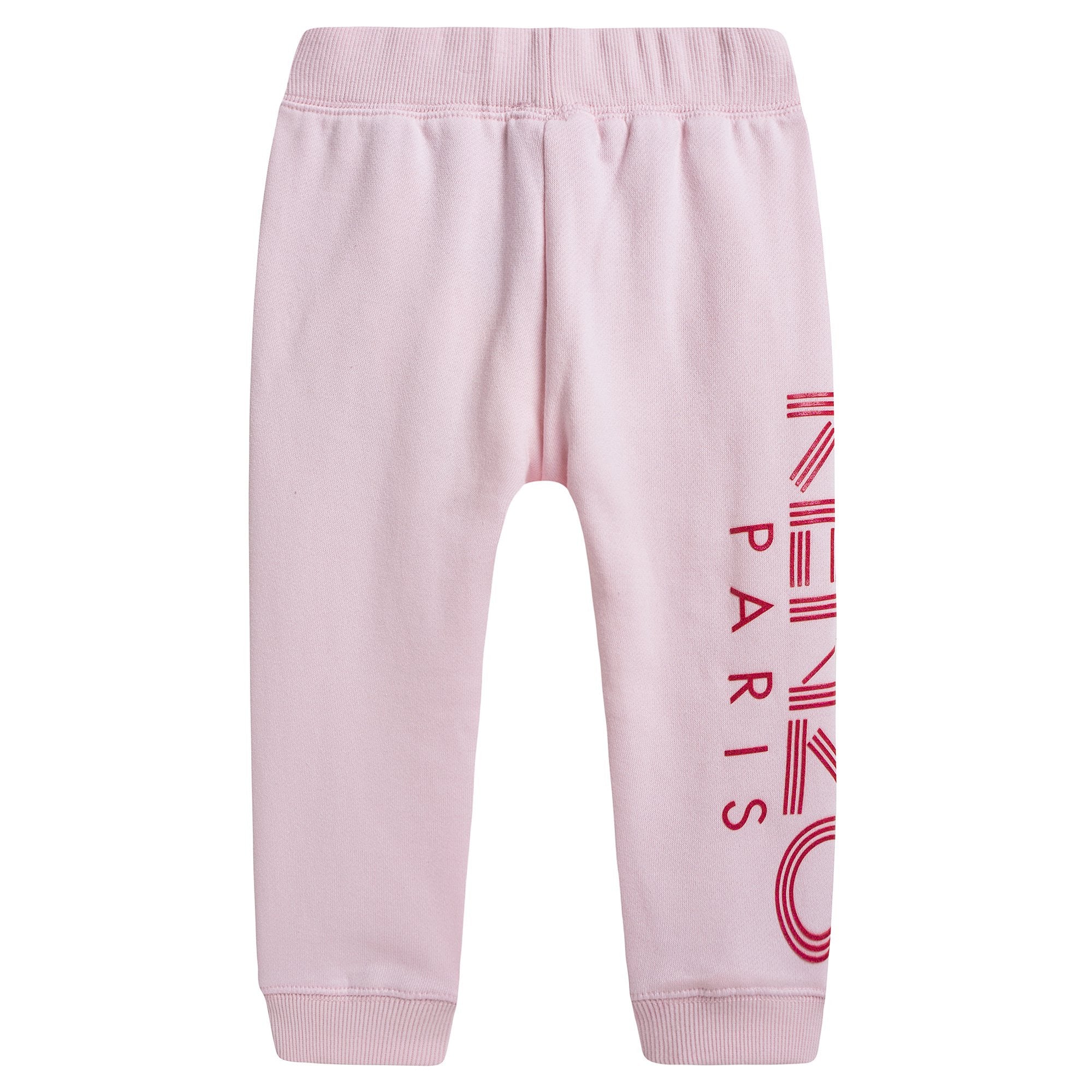 Girls Pink Cotton Tracksuit Trousers