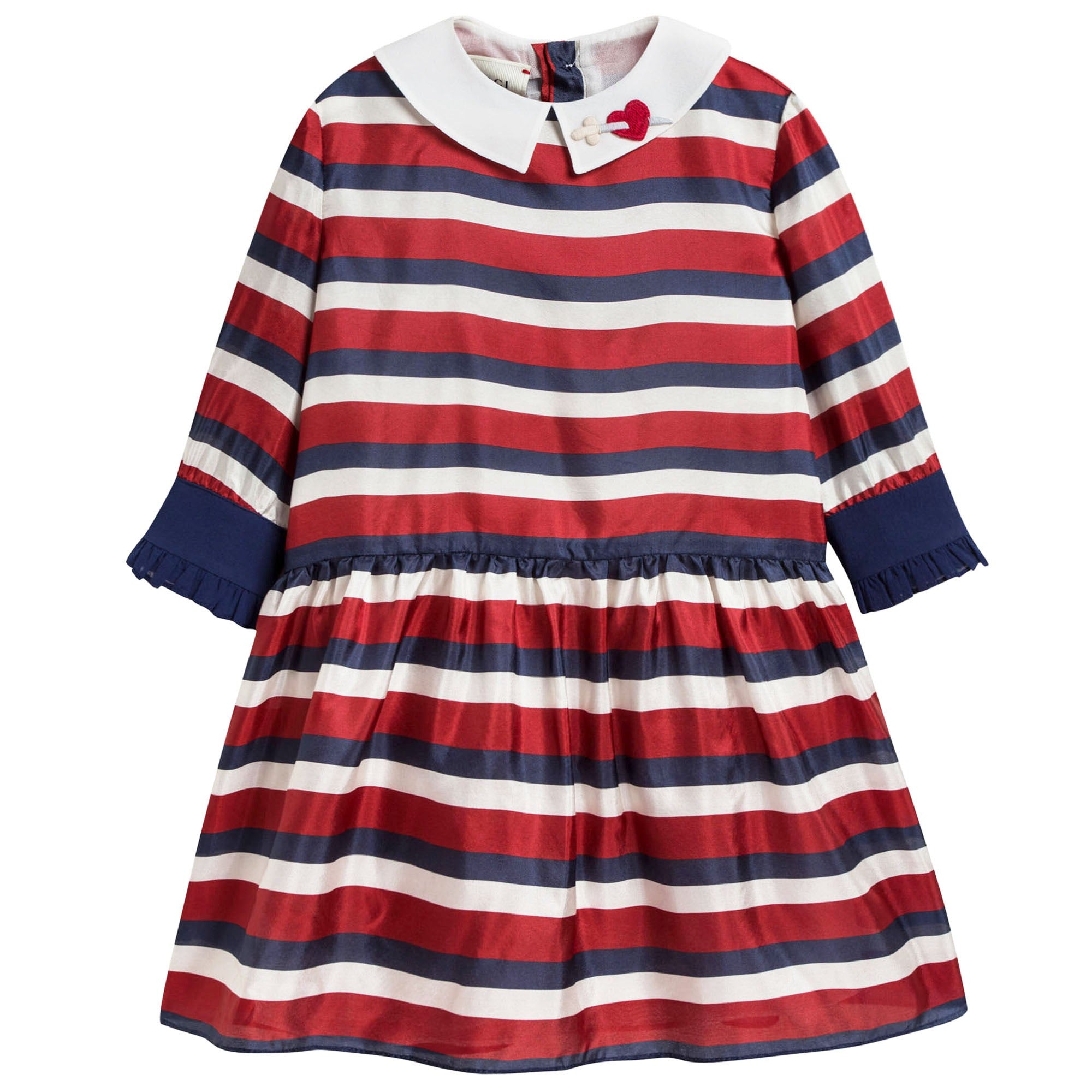 Girls Red & Blue Silk Dress