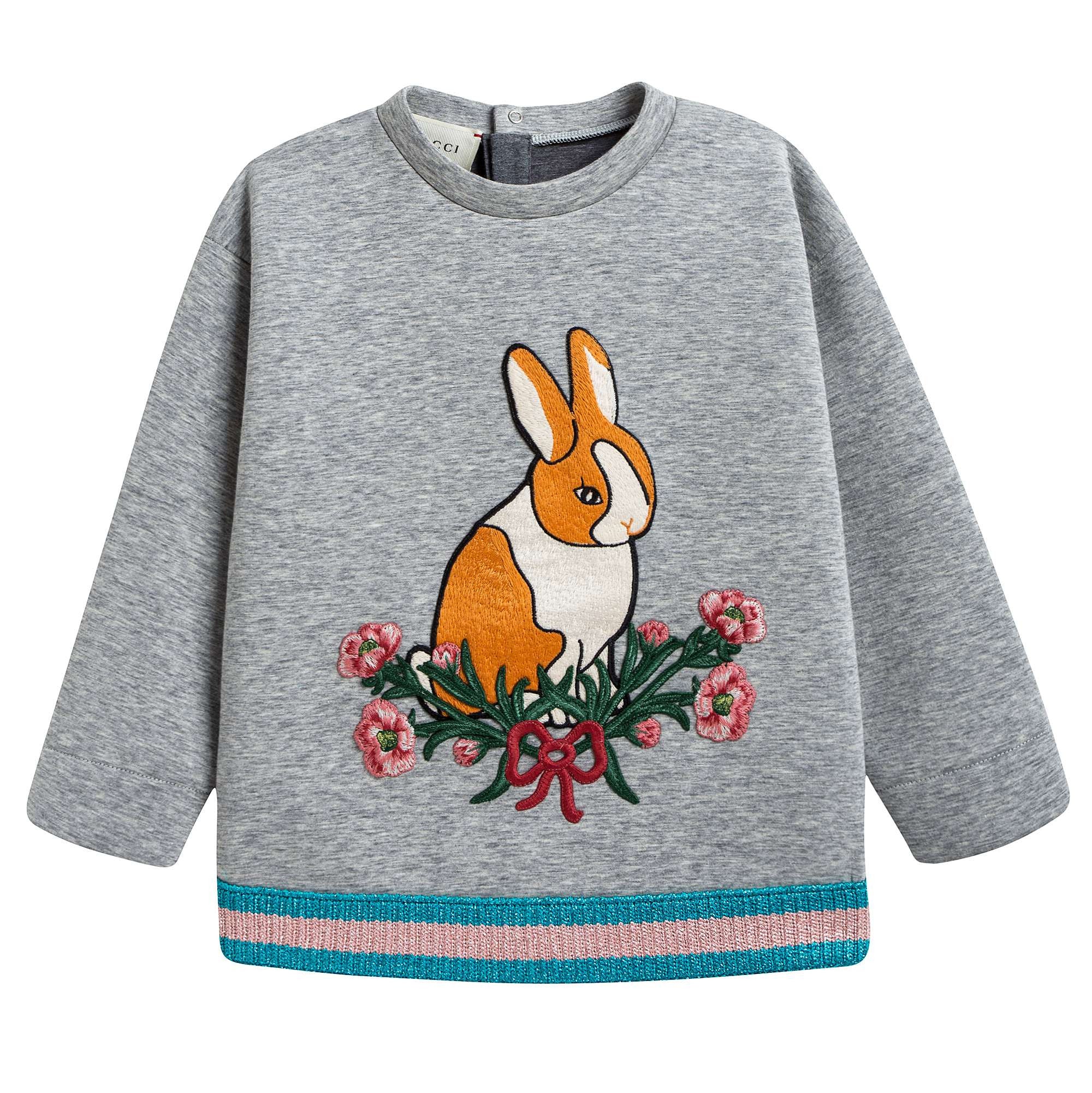 Baby Grey Rabbit Printed Sweatshirt