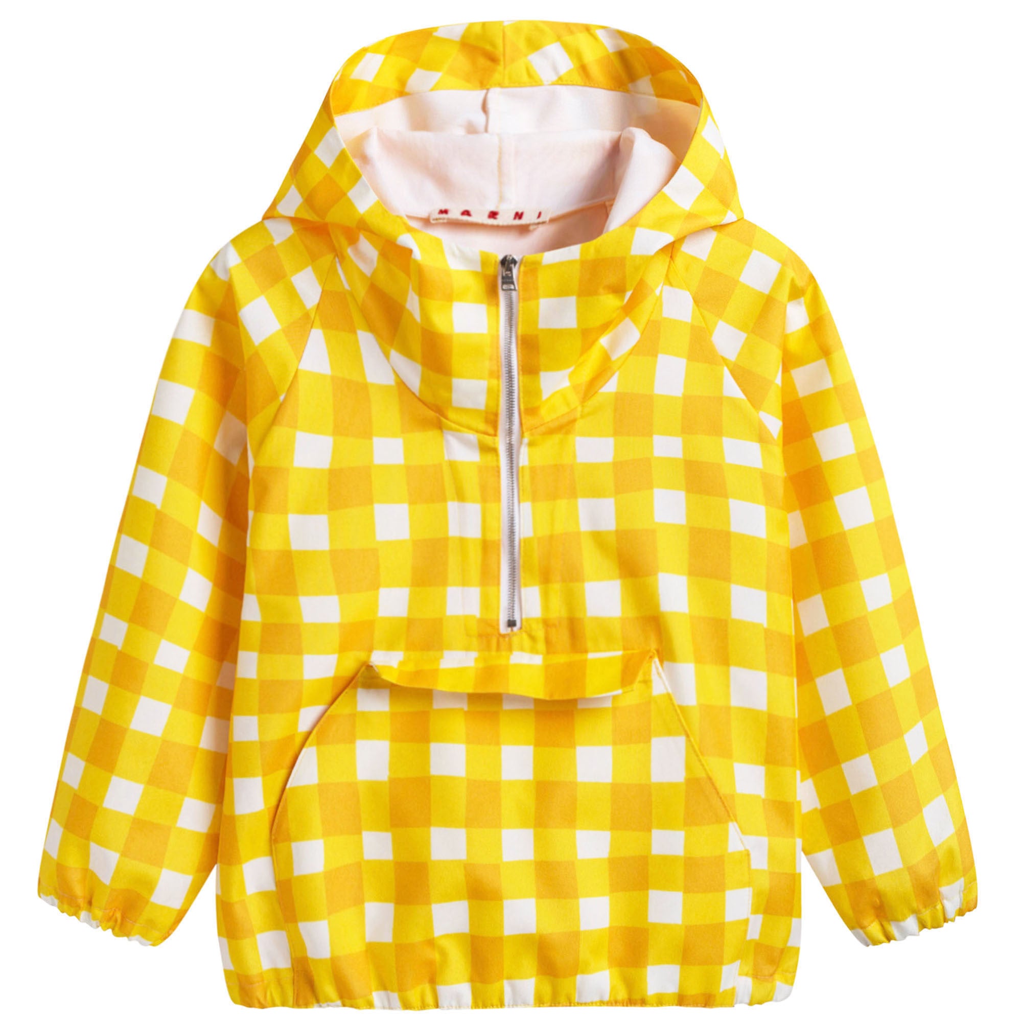 Girls Yellow Checked Jacket