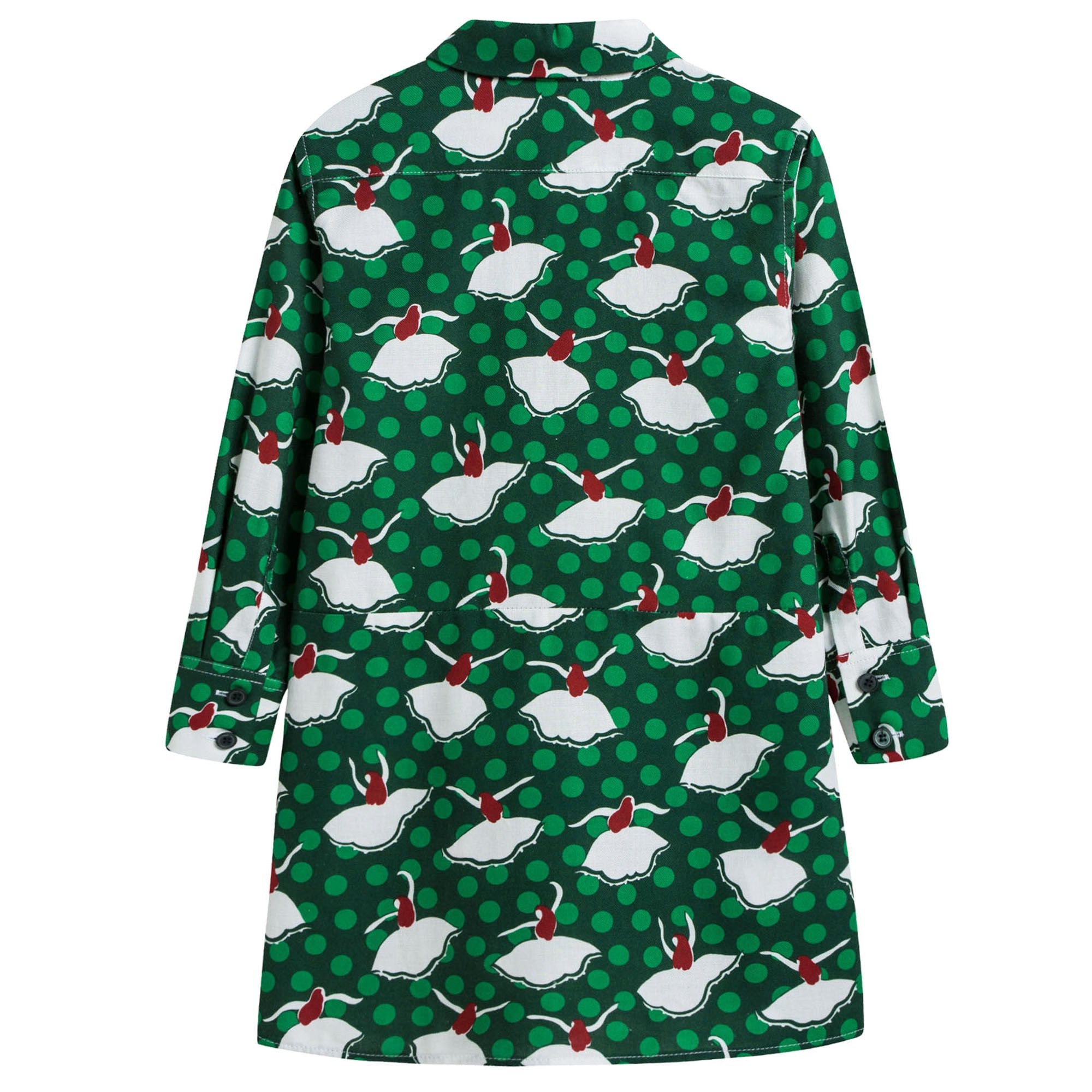 Girls Green Dancer Printed Dress